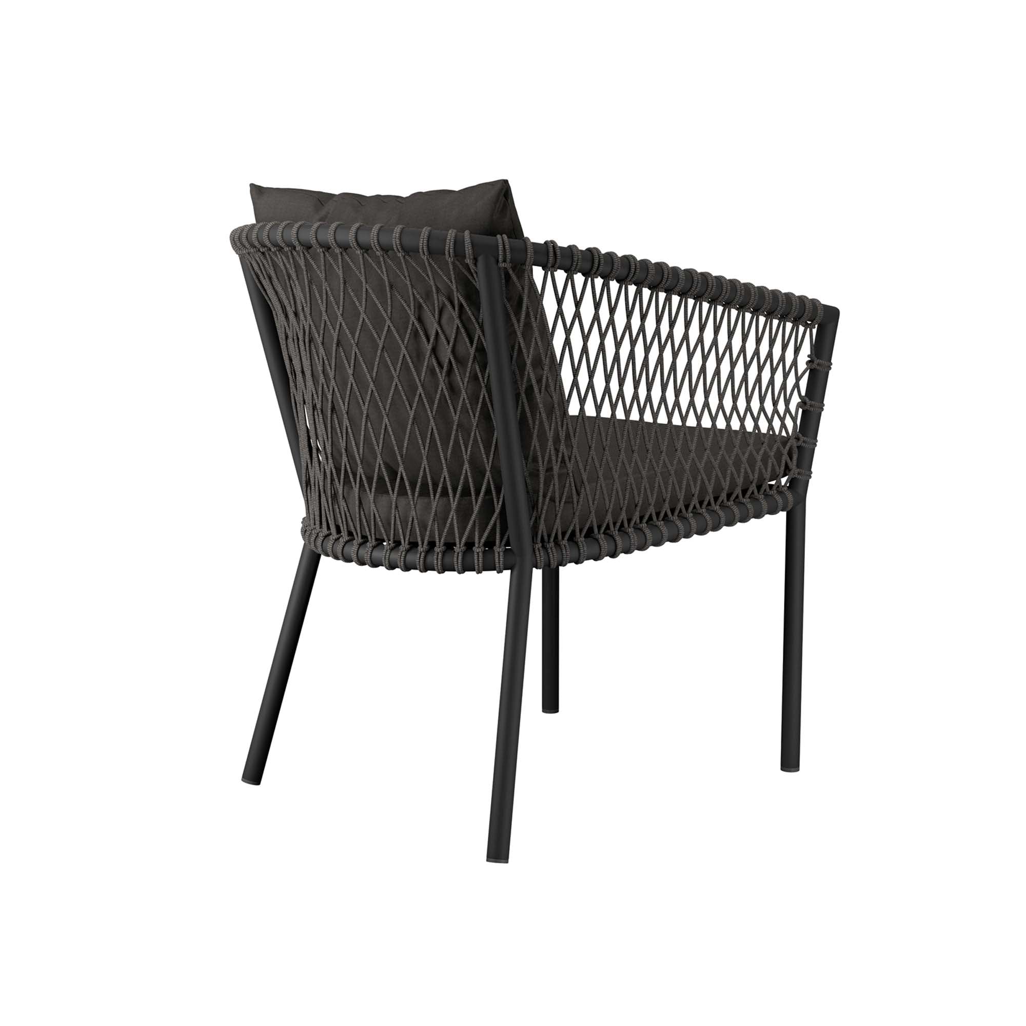 Sailor Outdoor Patio Dining Armchair, Charcoal Charcoal