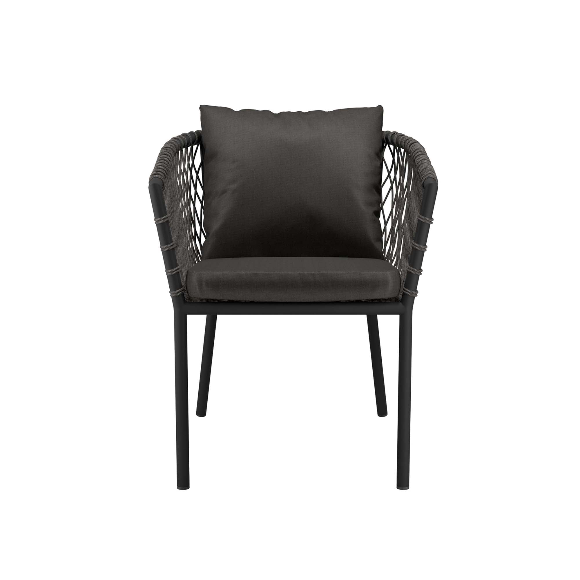 Sailor Outdoor Patio Dining Armchair, Charcoal Charcoal