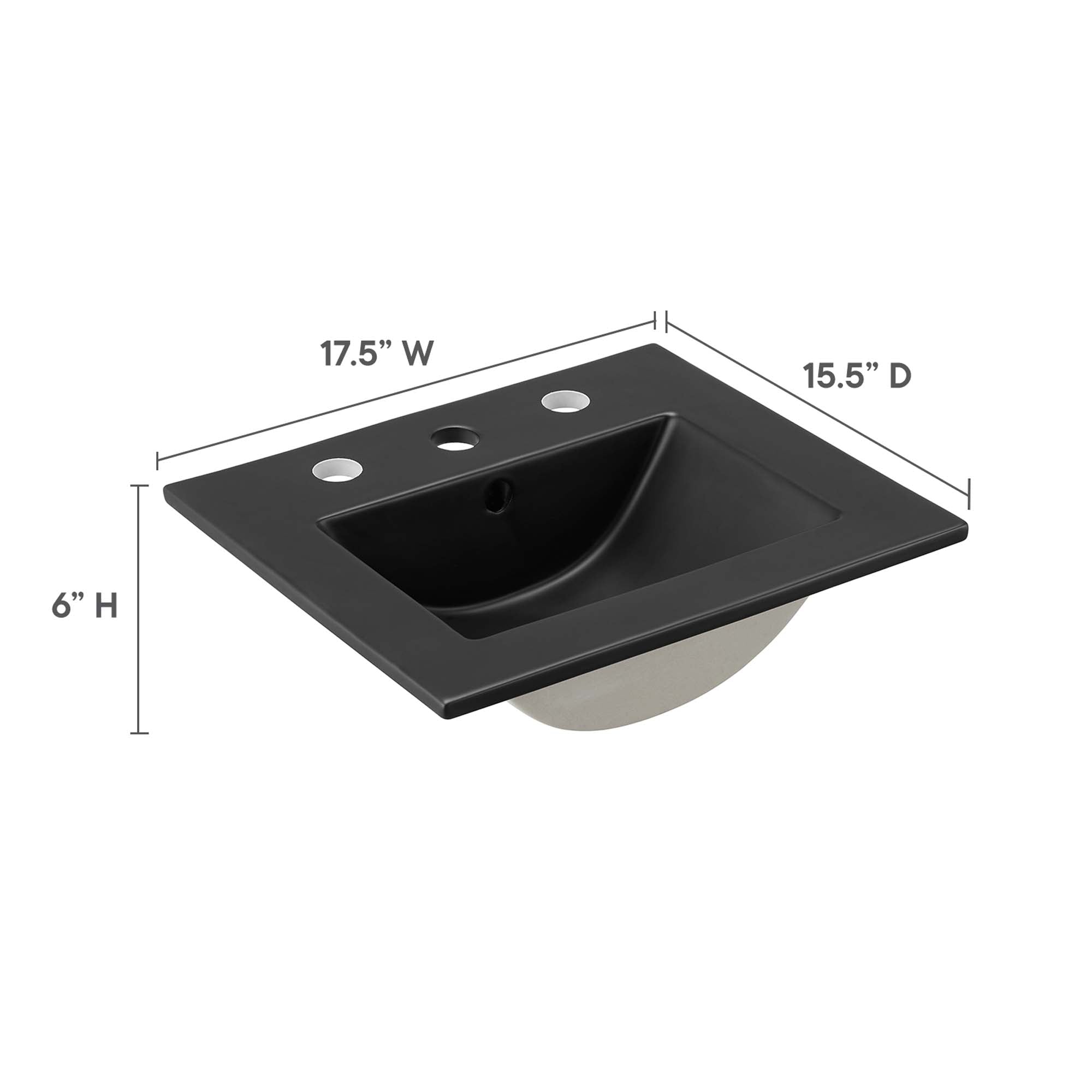 Cayman 18" Bathroom Sink, Black