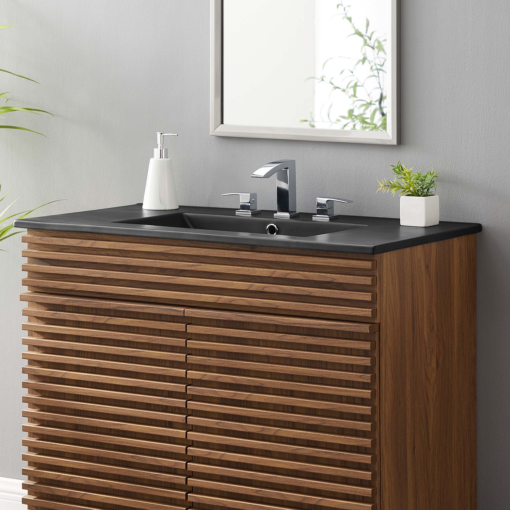 Cayman 36" Bathroom Sink, Black