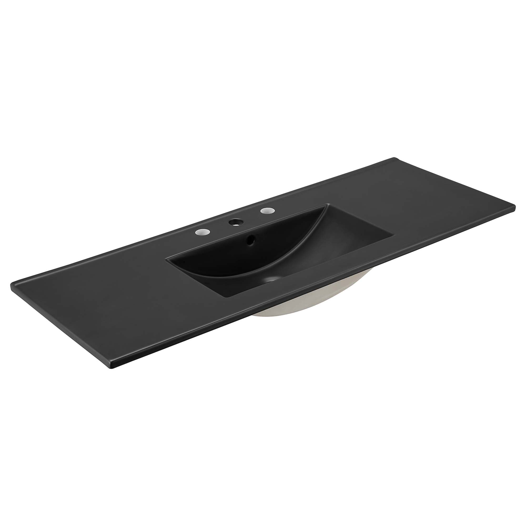 Cayman 48" Single Basin Bathroom Sink, Black