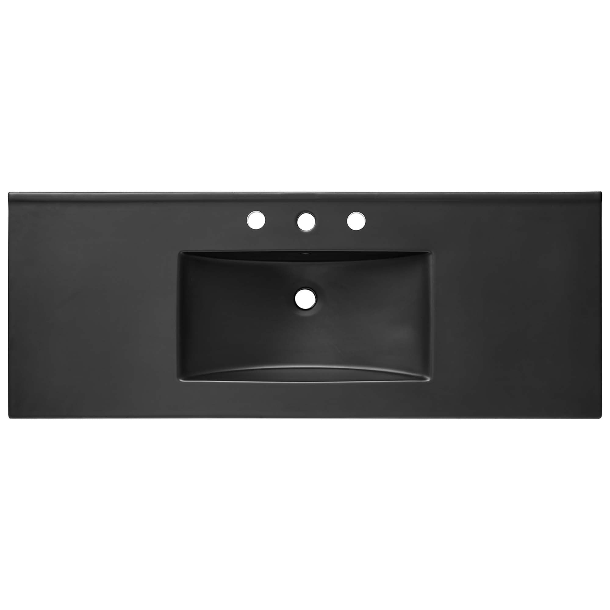 Cayman 48" Single Basin Bathroom Sink, Black