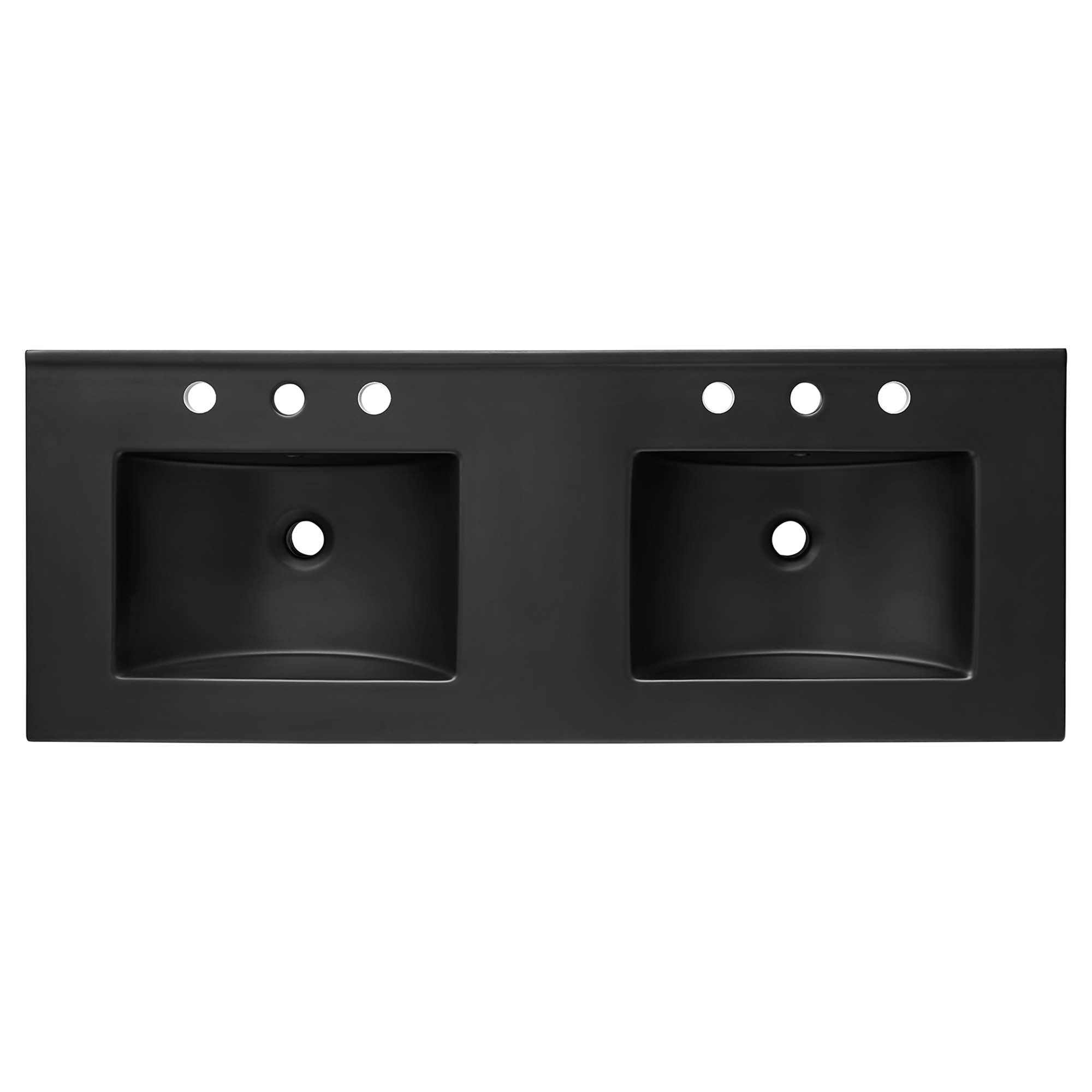 Cayman 48" Double Basin Bathroom Sink, Black