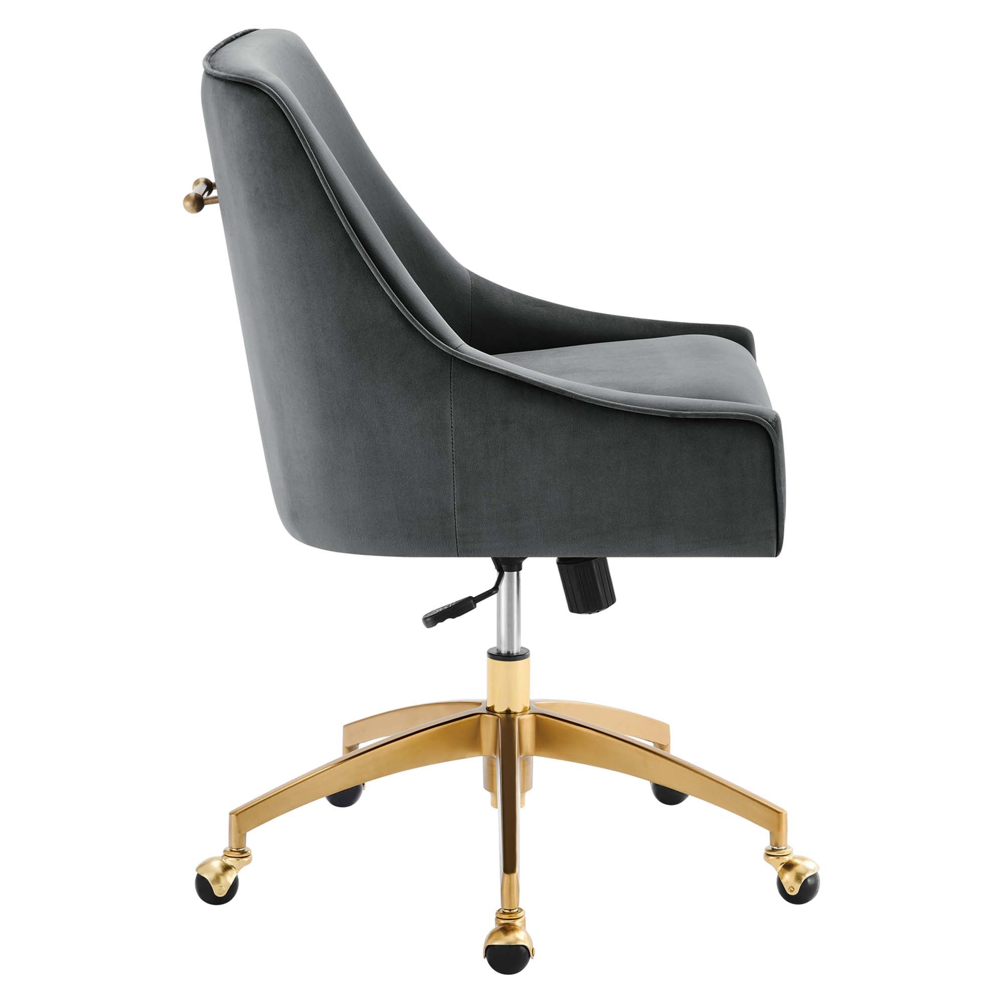 Discern Performance Velvet Office Chair, Gray