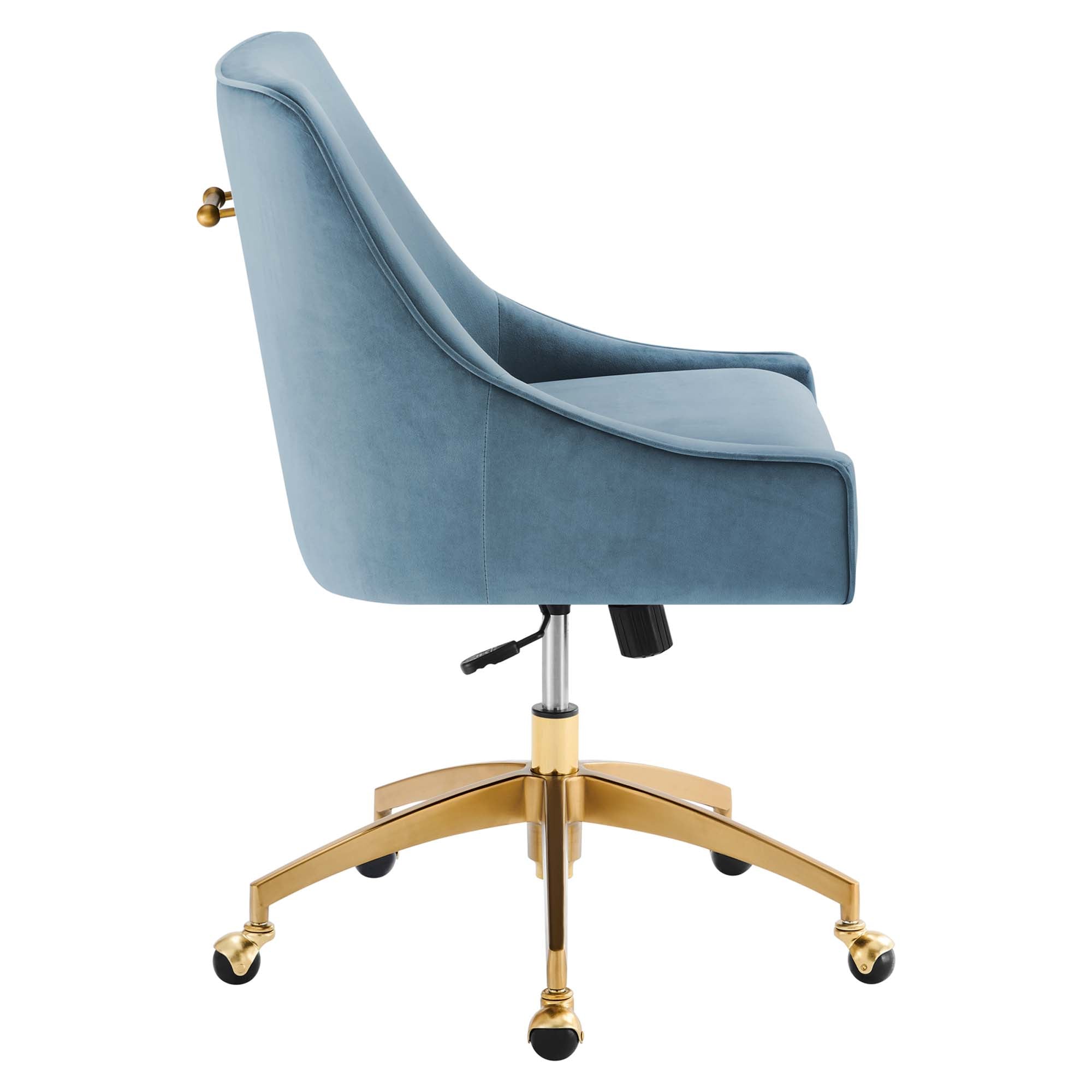 Discern Performance Velvet Office Chair, Light Blue