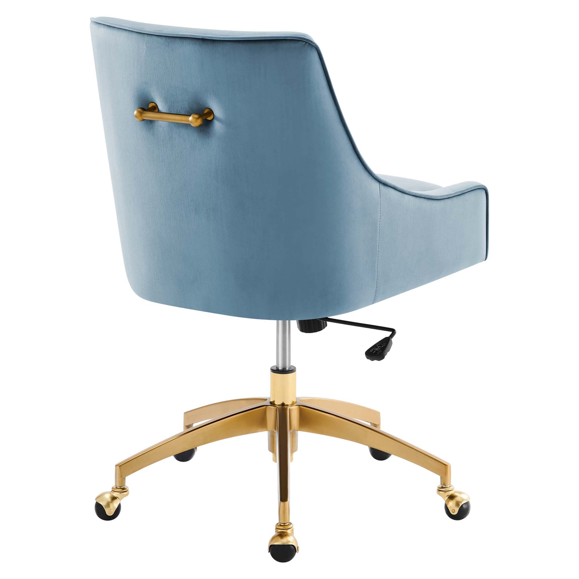 Discern Performance Velvet Office Chair, Light Blue