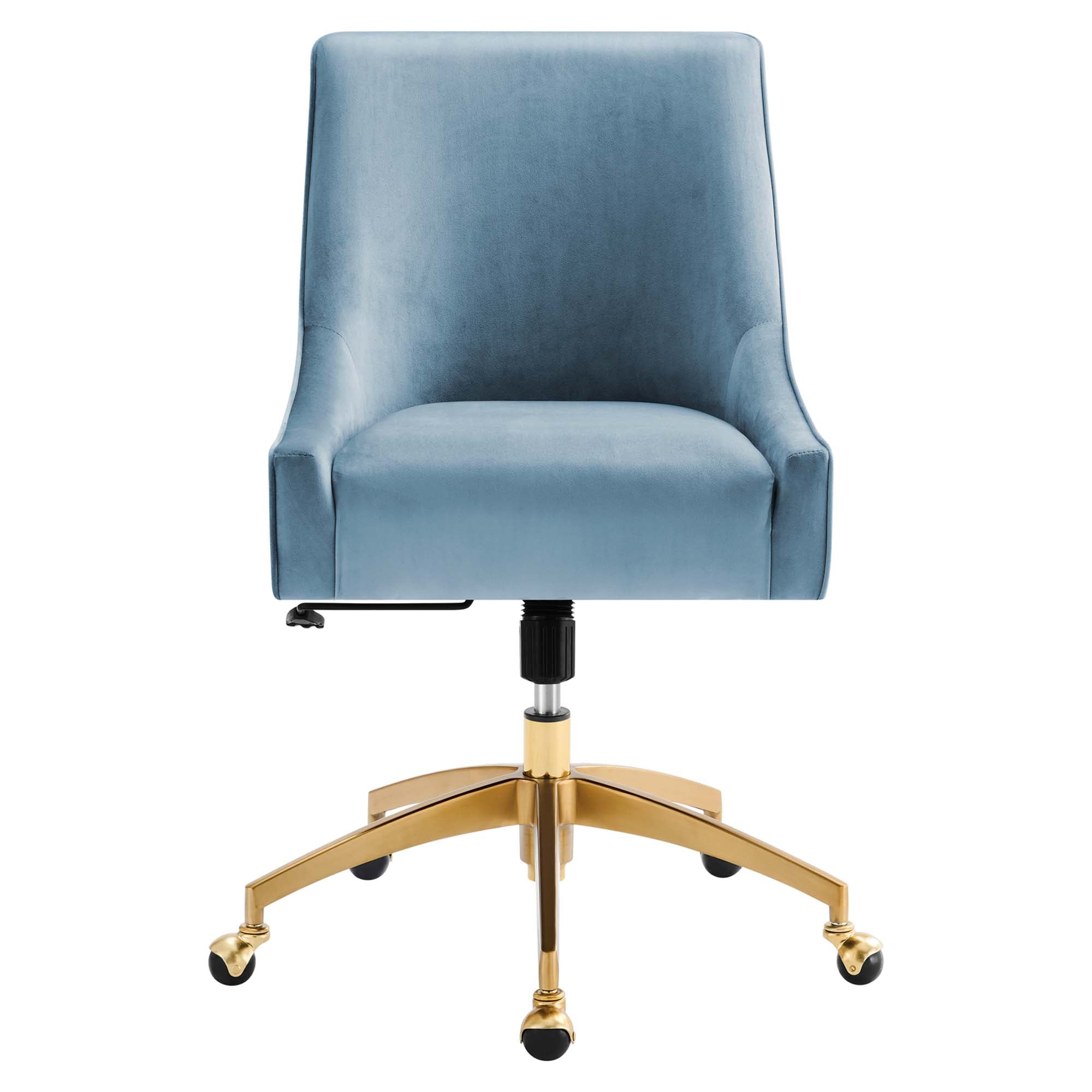 Discern Performance Velvet Office Chair, Light Blue