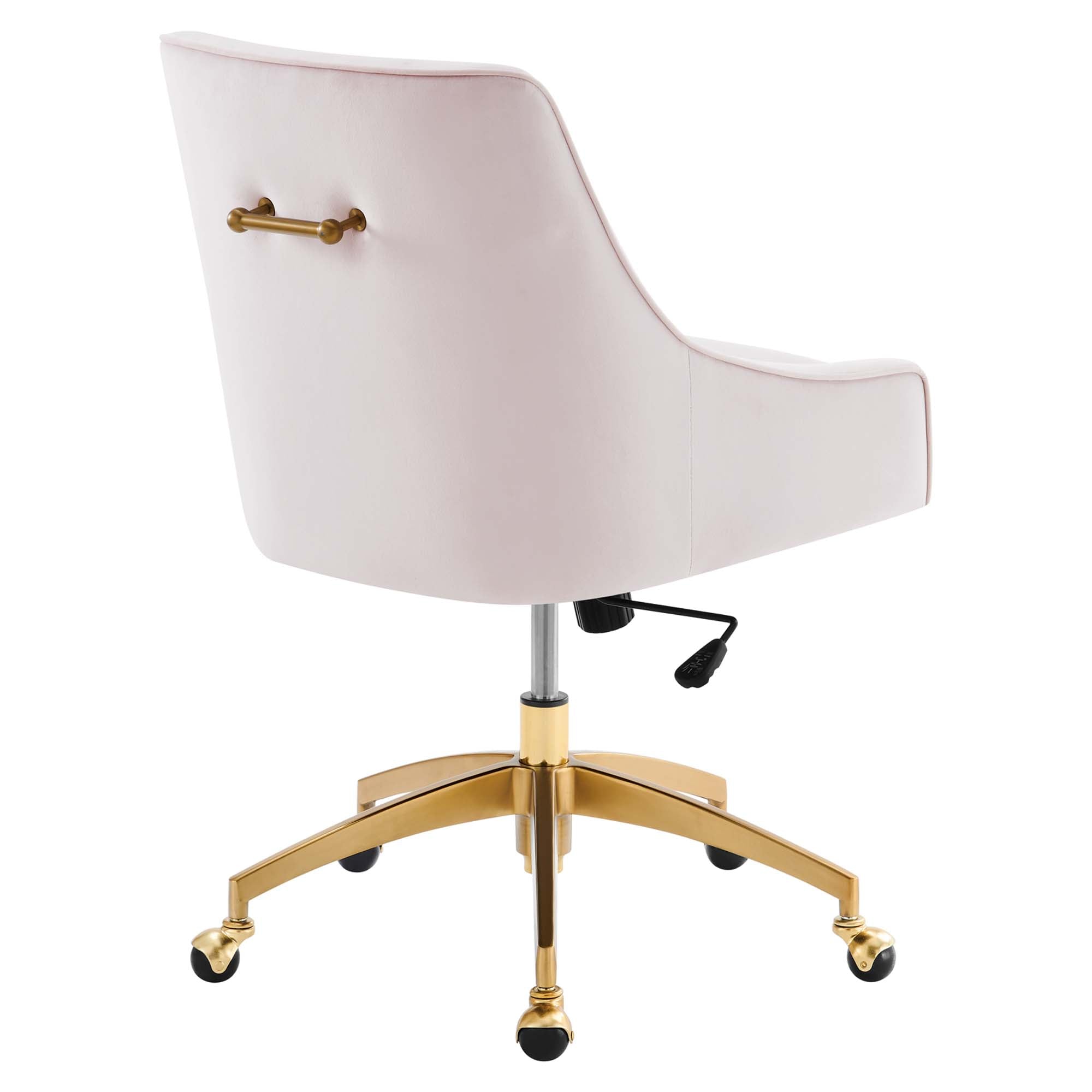 Discern Performance Velvet Office Chair, Pink