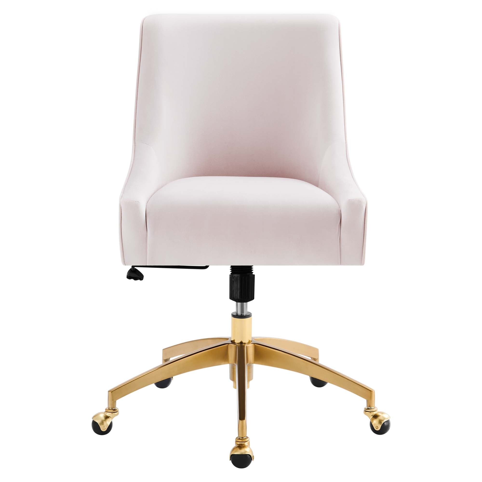 Discern Performance Velvet Office Chair, Pink