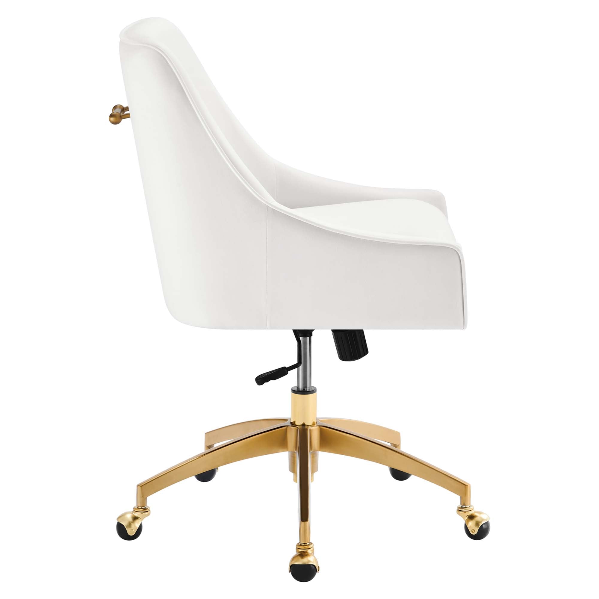 Discern Performance Velvet Office Chair, White