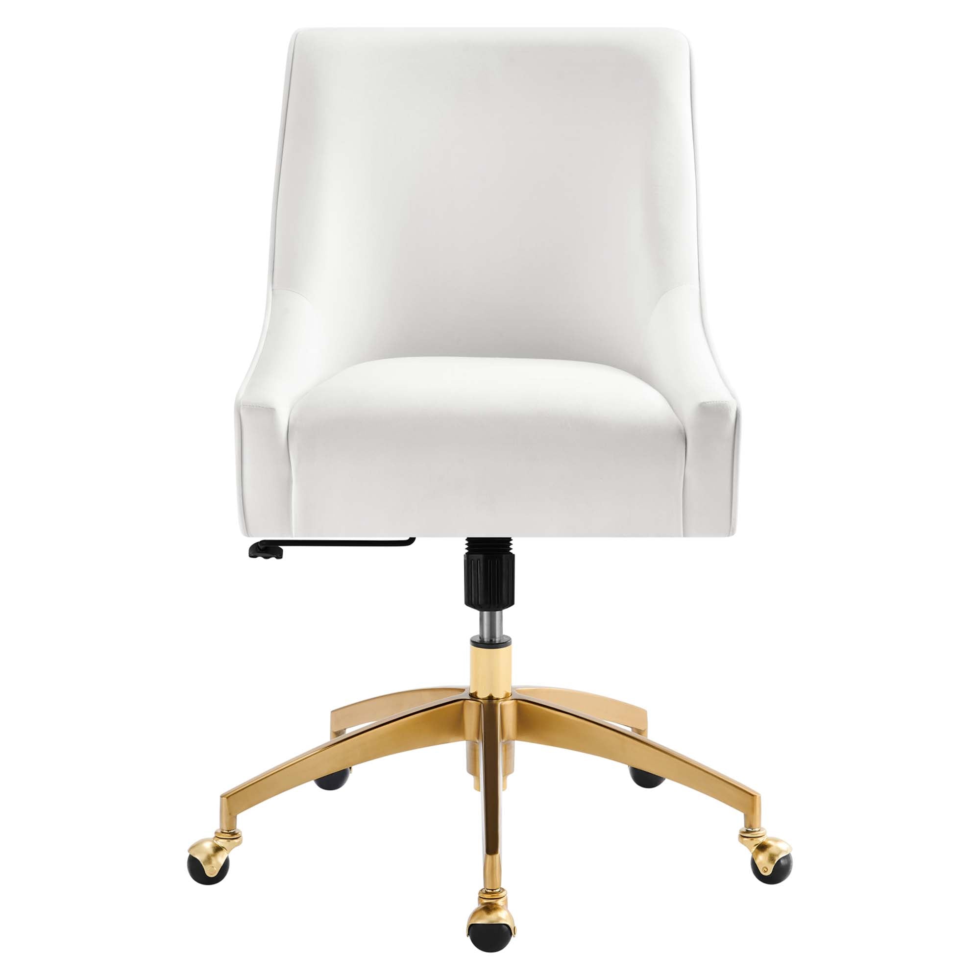 Discern Performance Velvet Office Chair, White