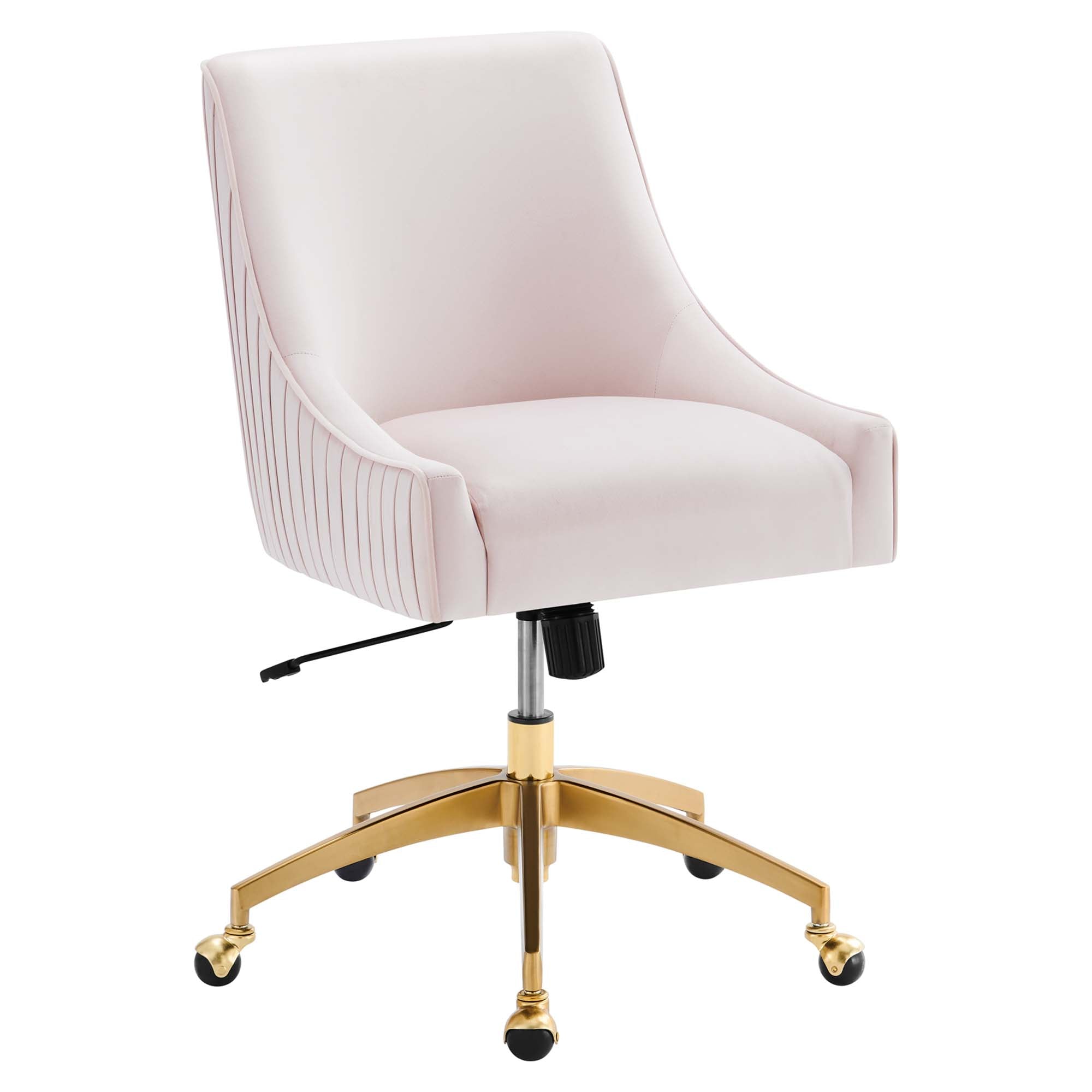 Discern Performance Velvet Office Chair, Pink