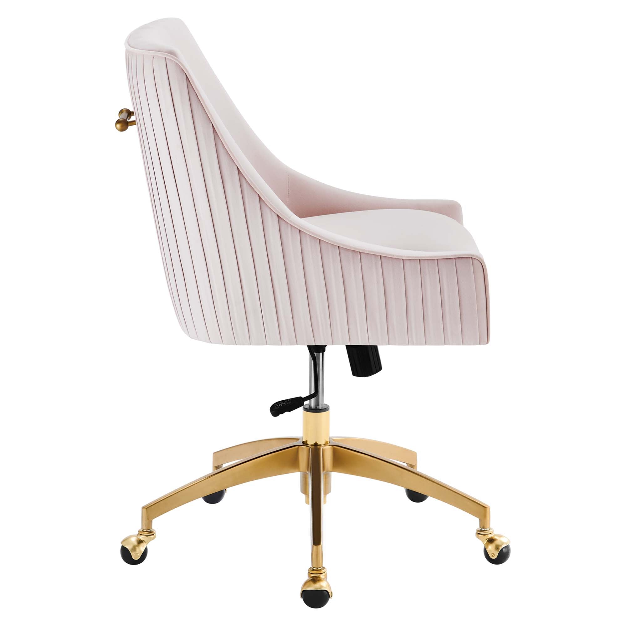 Discern Performance Velvet Office Chair, Pink
