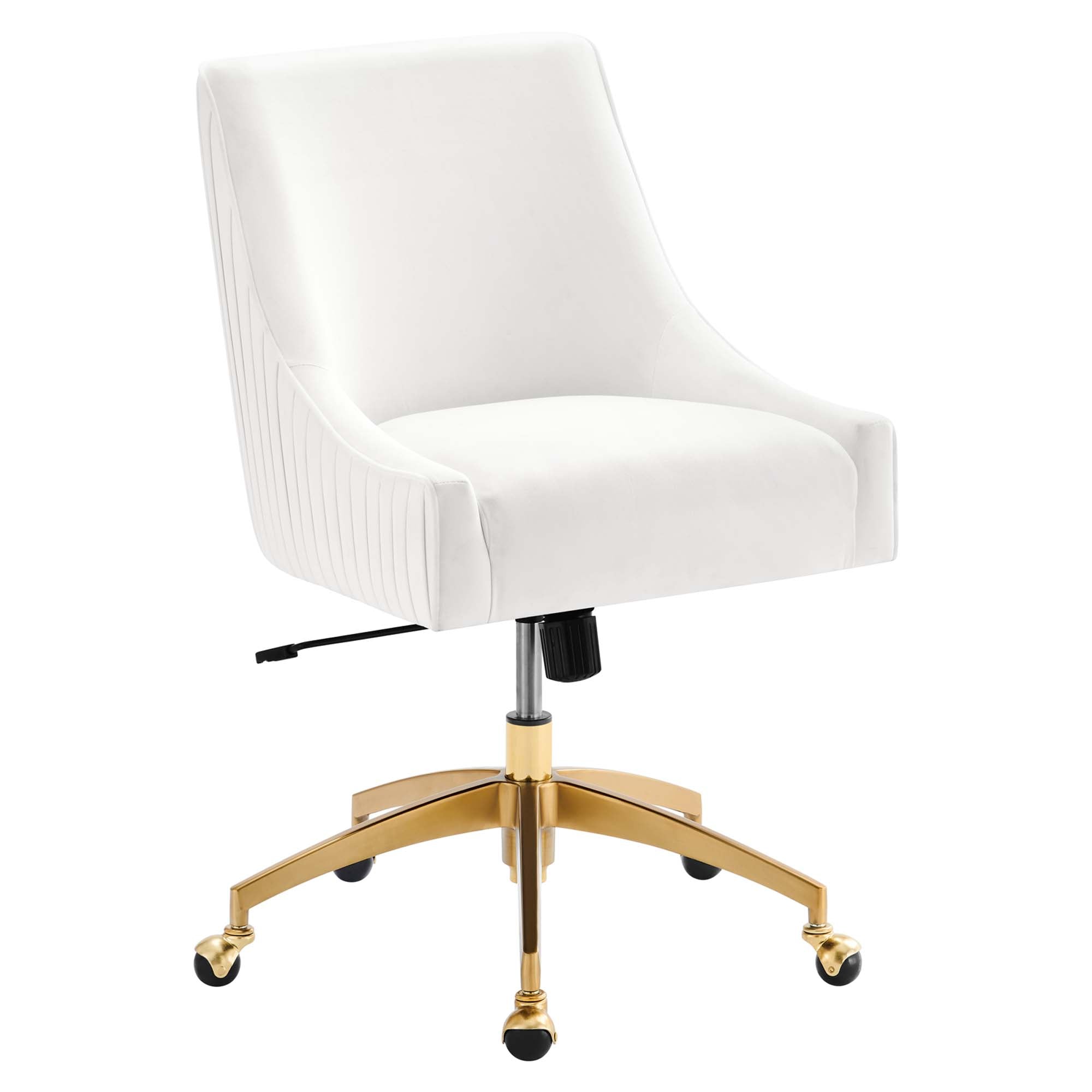 Discern Performance Velvet Office Chair, White
