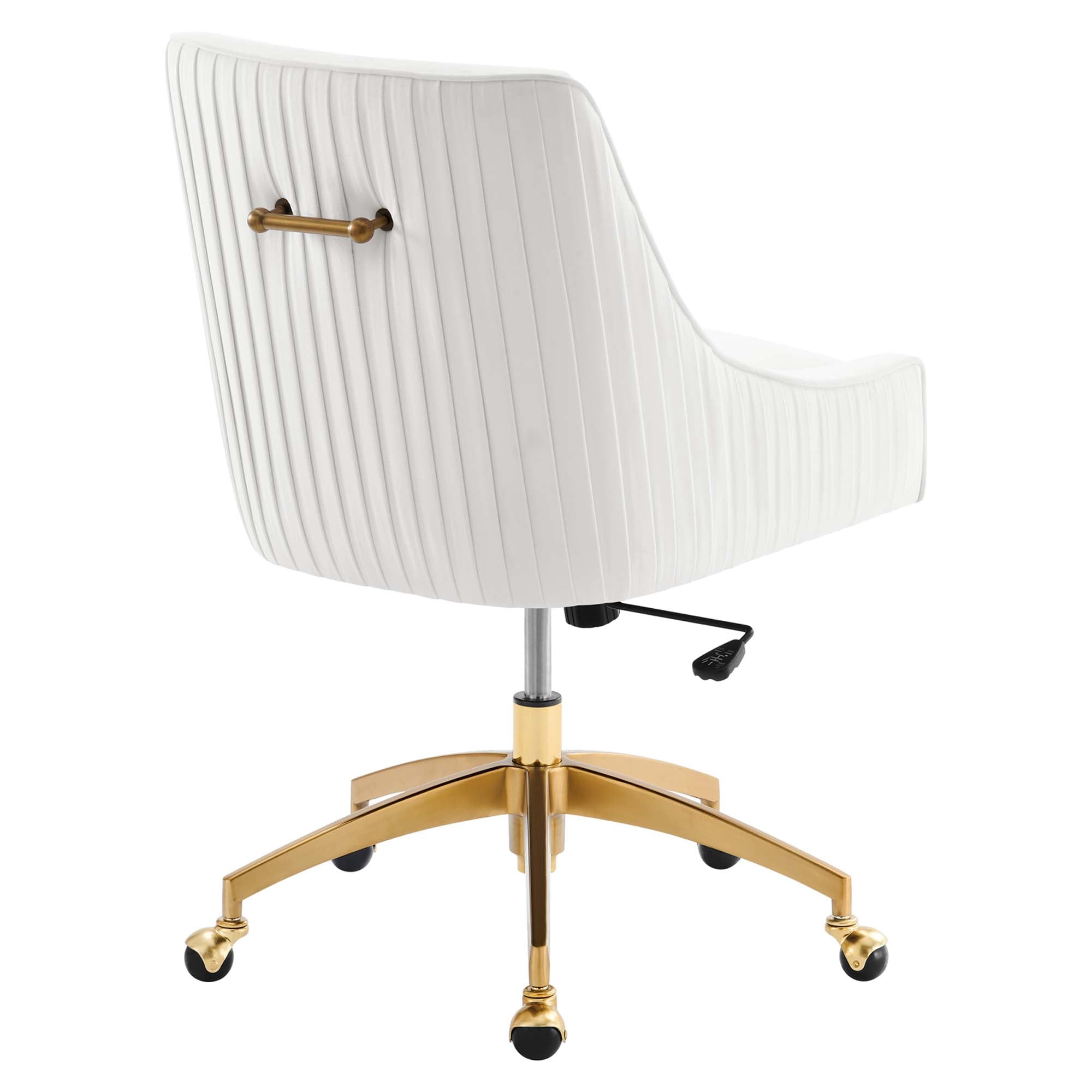 Discern Performance Velvet Office Chair, White