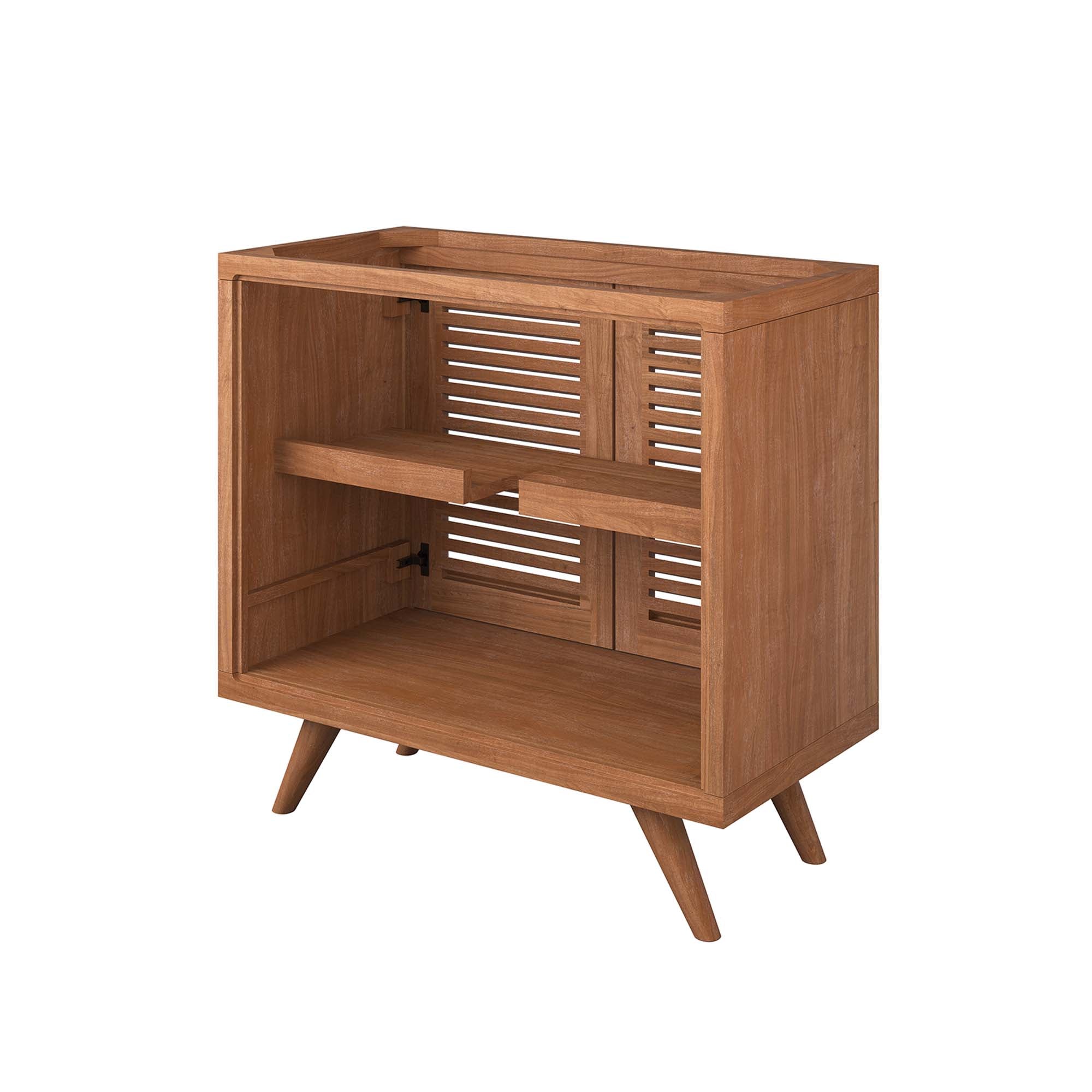 Birdie 36" Teak Wood Bathroom Vanity Cabinet (Sink Basin Not Included), Natural