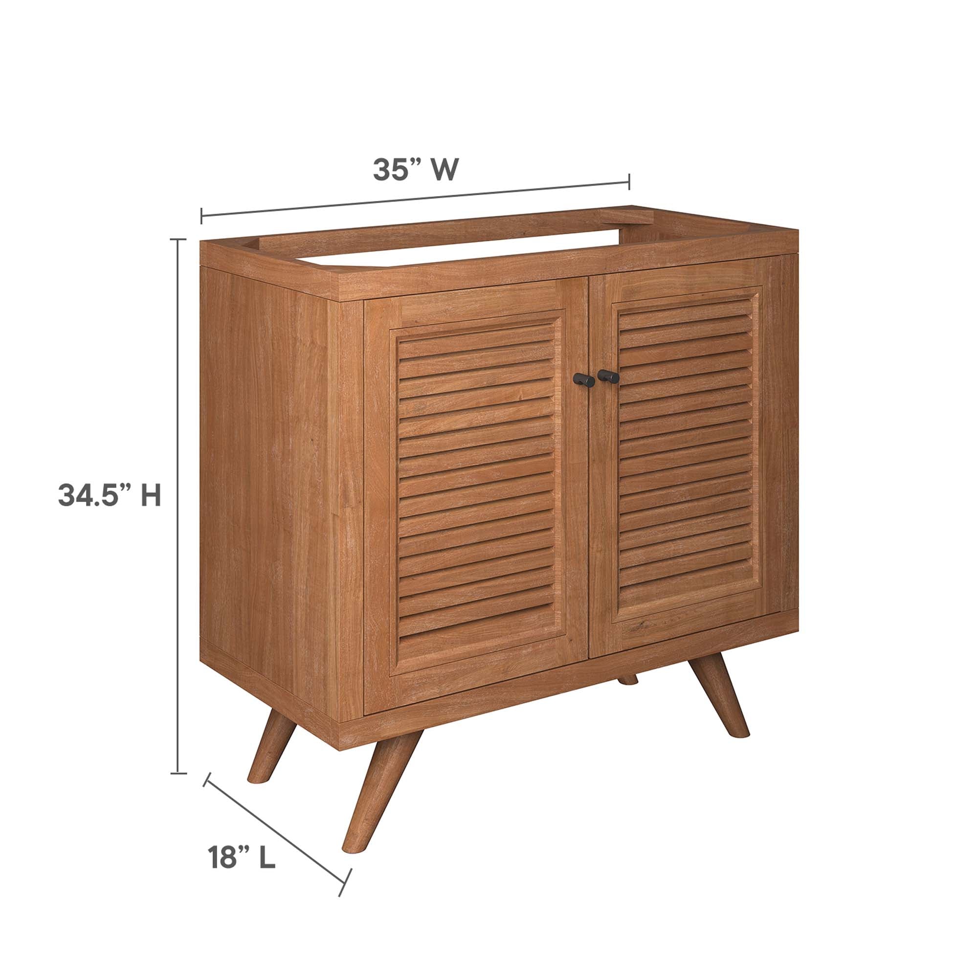 Birdie 36" Teak Wood Bathroom Vanity Cabinet (Sink Basin Not Included), Natural