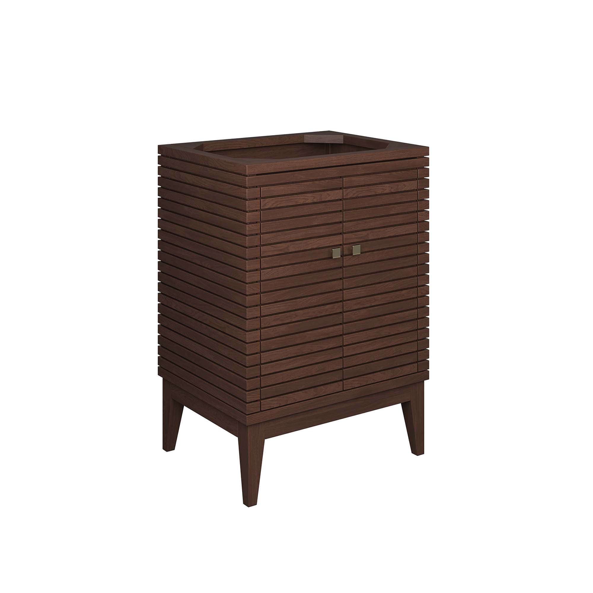 Ledger 24" Wood Bathroom Vanity Cabinet (Sink Basin Not Included), Walnut
