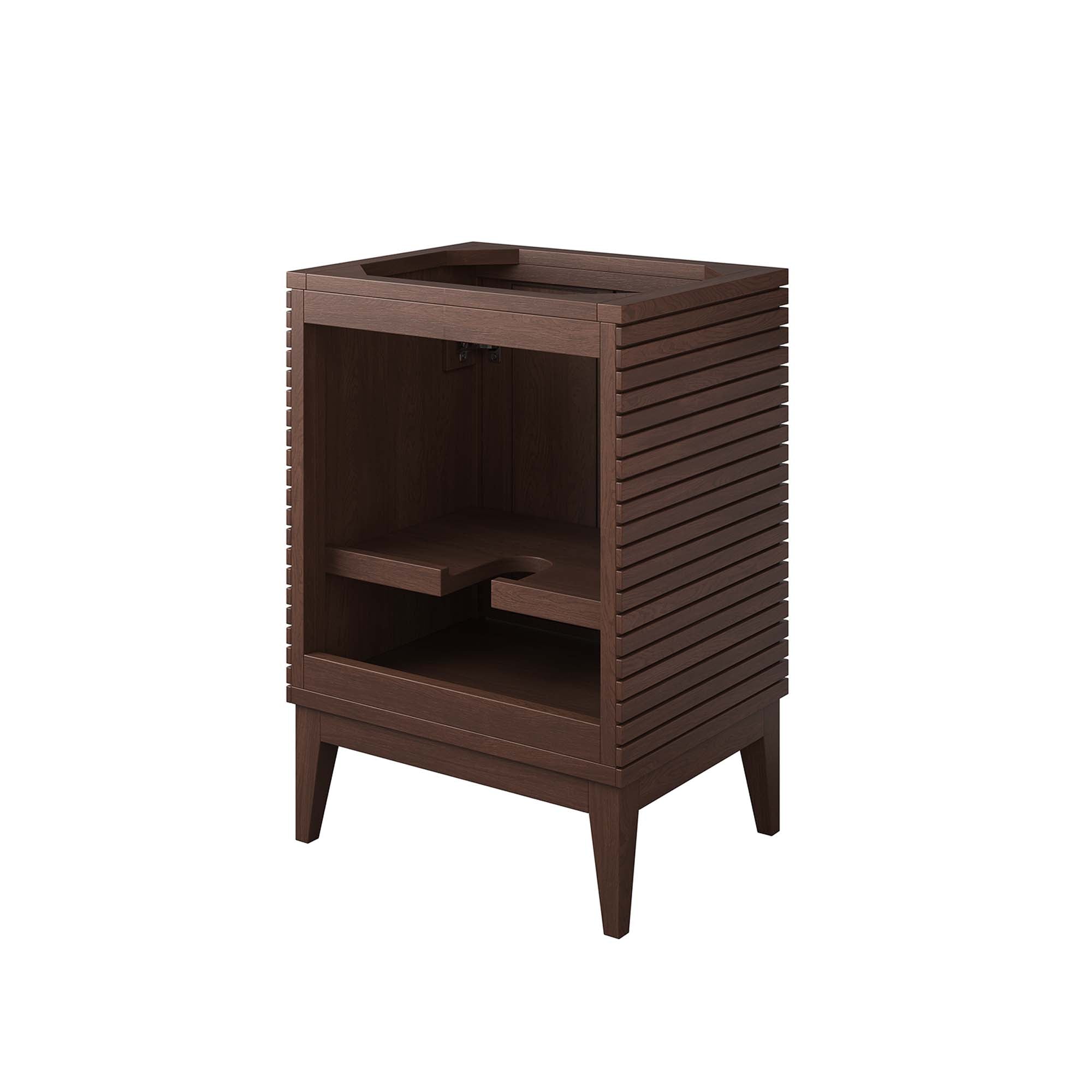 Ledger 24" Wood Bathroom Vanity Cabinet (Sink Basin Not Included), Walnut