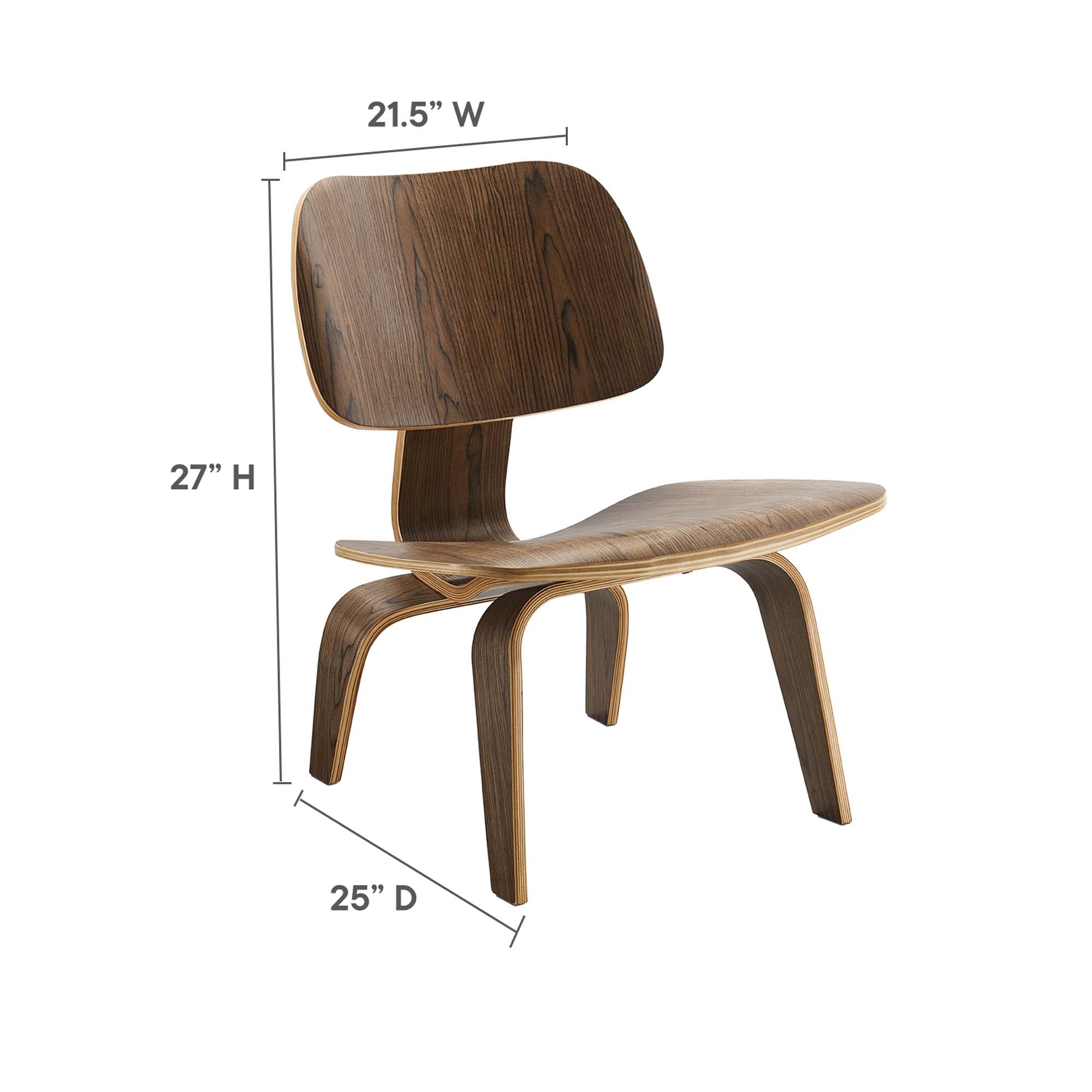 Fathom Wood Lounge Chair, Walnut