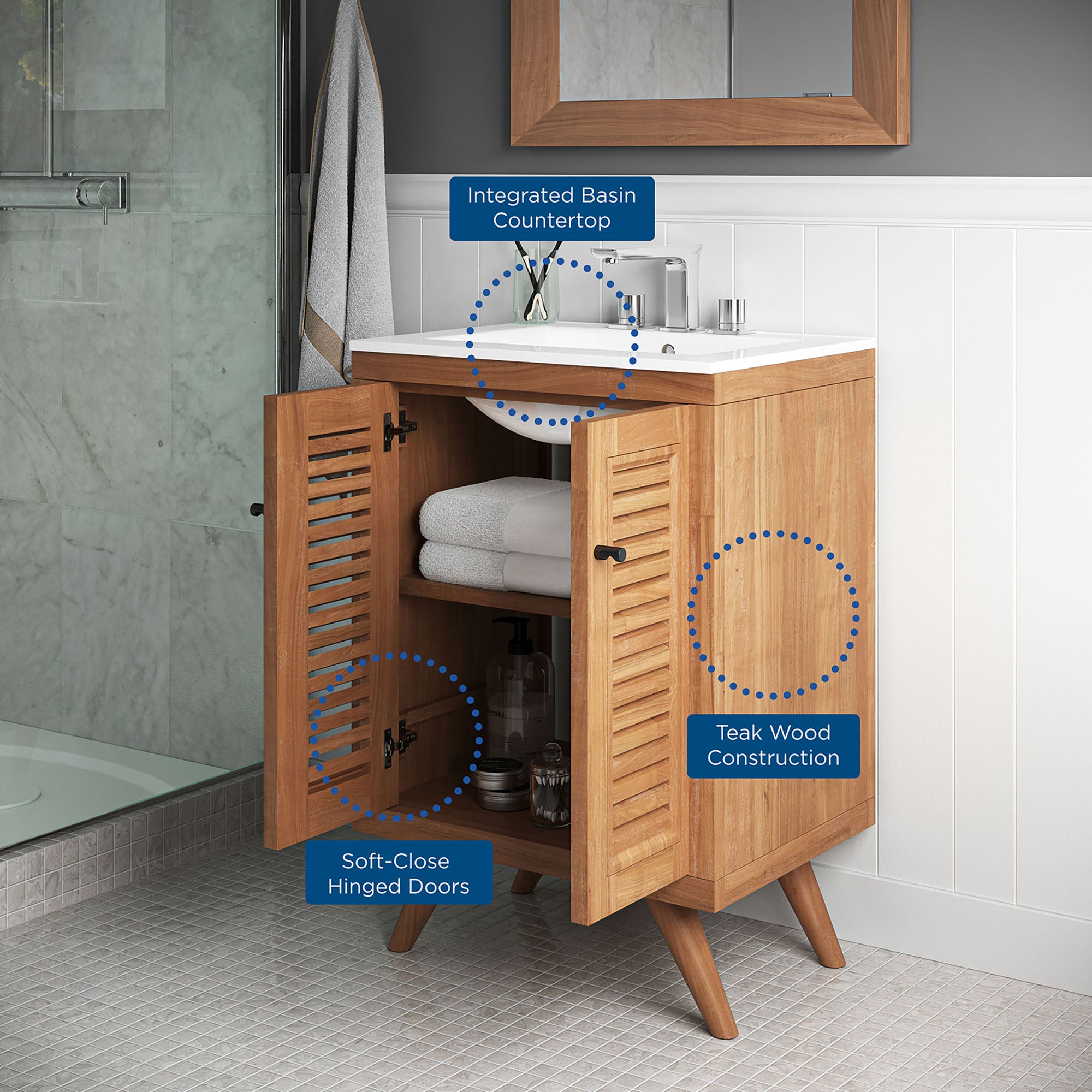 Birdie 24" Bathroom Vanity, Natural White