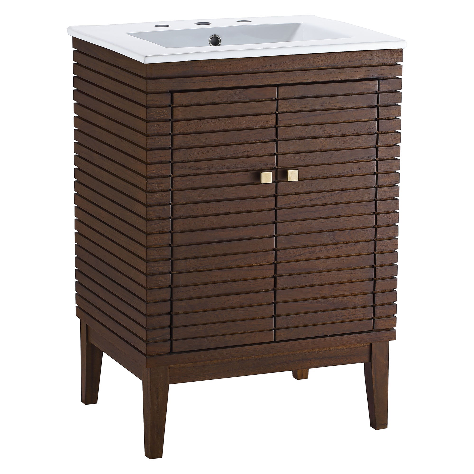 Ledger 24" Bathroom Vanity, Walnut White