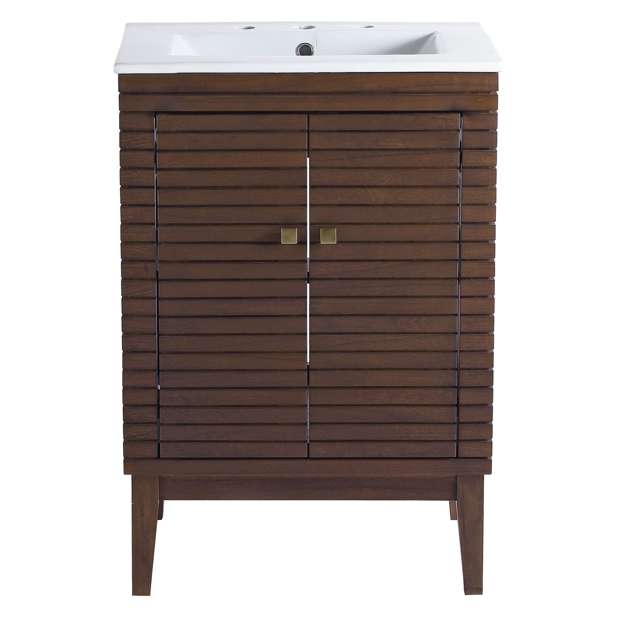 Ledger 24" Bathroom Vanity, Walnut White