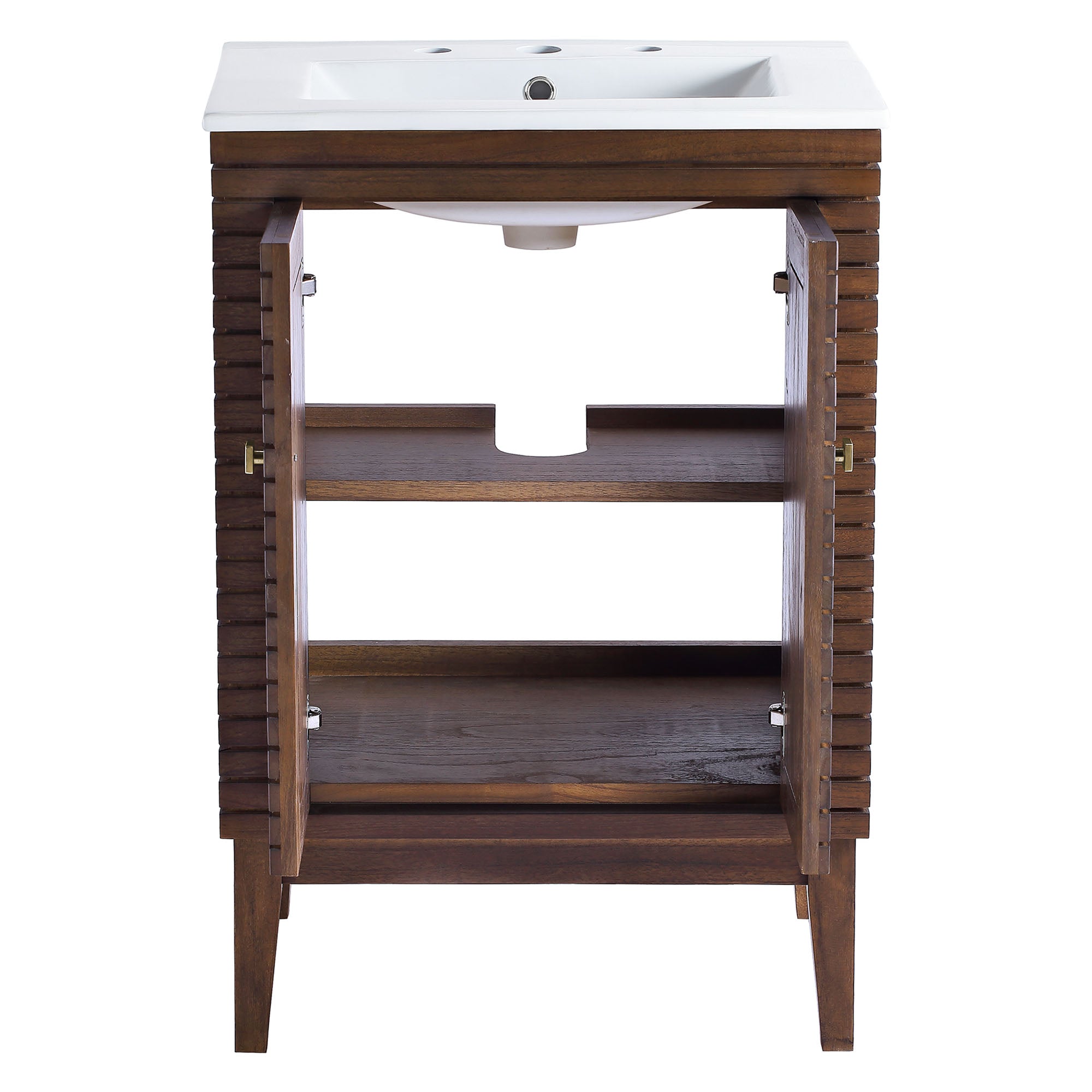 Ledger 24" Bathroom Vanity, Walnut White