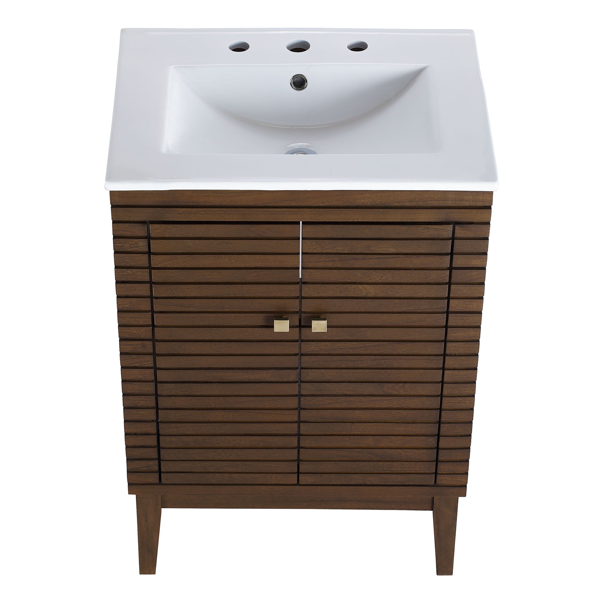 Ledger 24" Bathroom Vanity, Walnut White