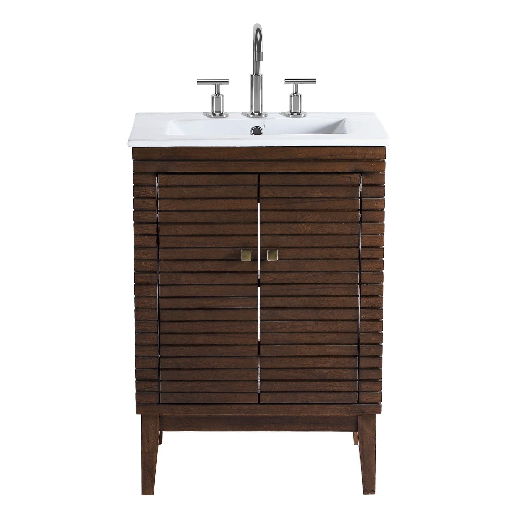 Ledger 24" Bathroom Vanity, Walnut White