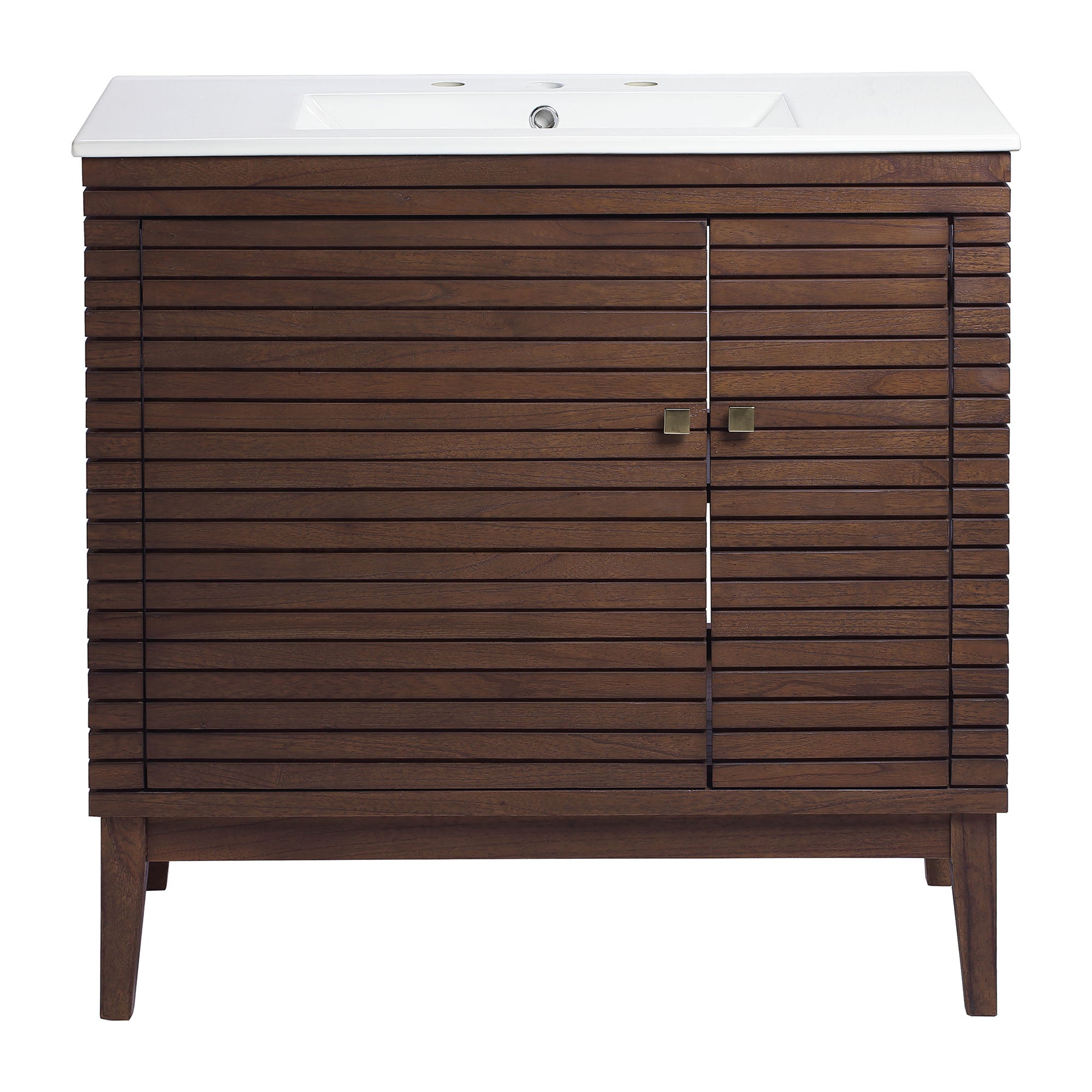 Ledger 36" Bathroom Vanity, Walnut White