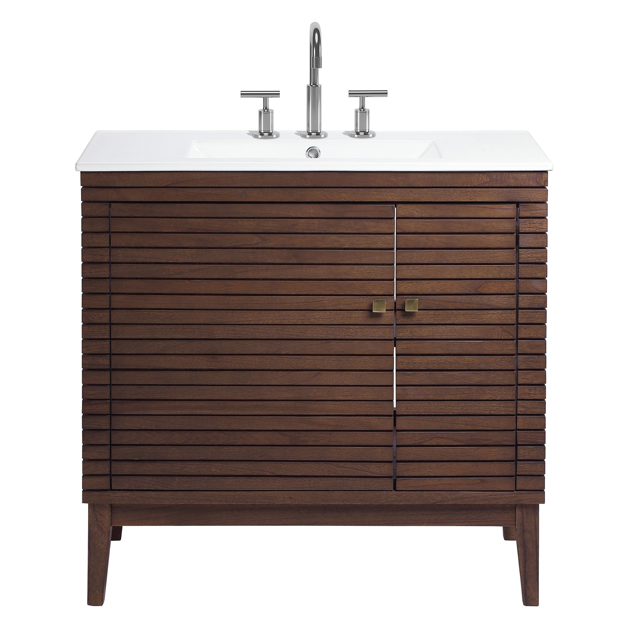 Ledger 36" Bathroom Vanity, Walnut White
