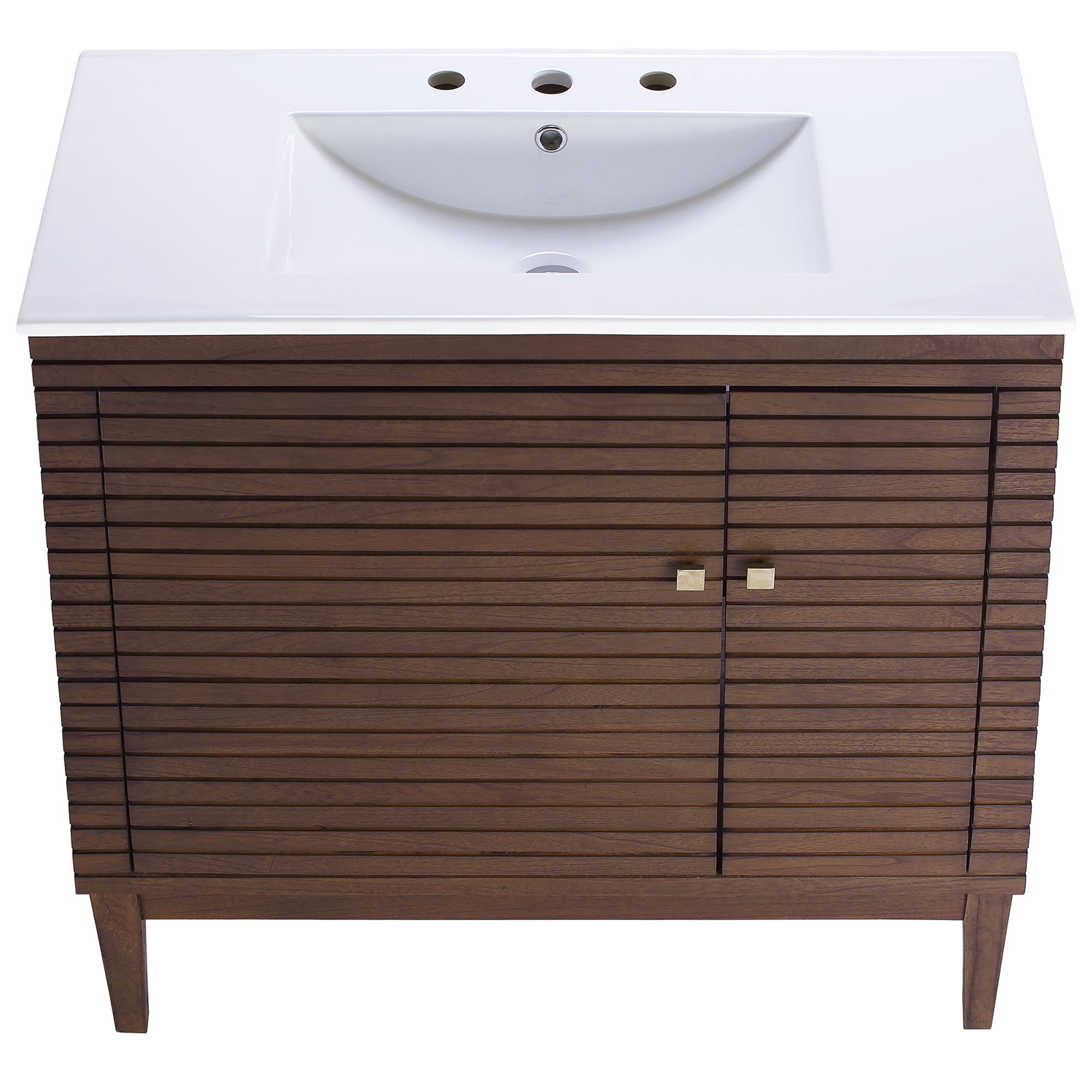 Ledger 36" Bathroom Vanity, Walnut White
