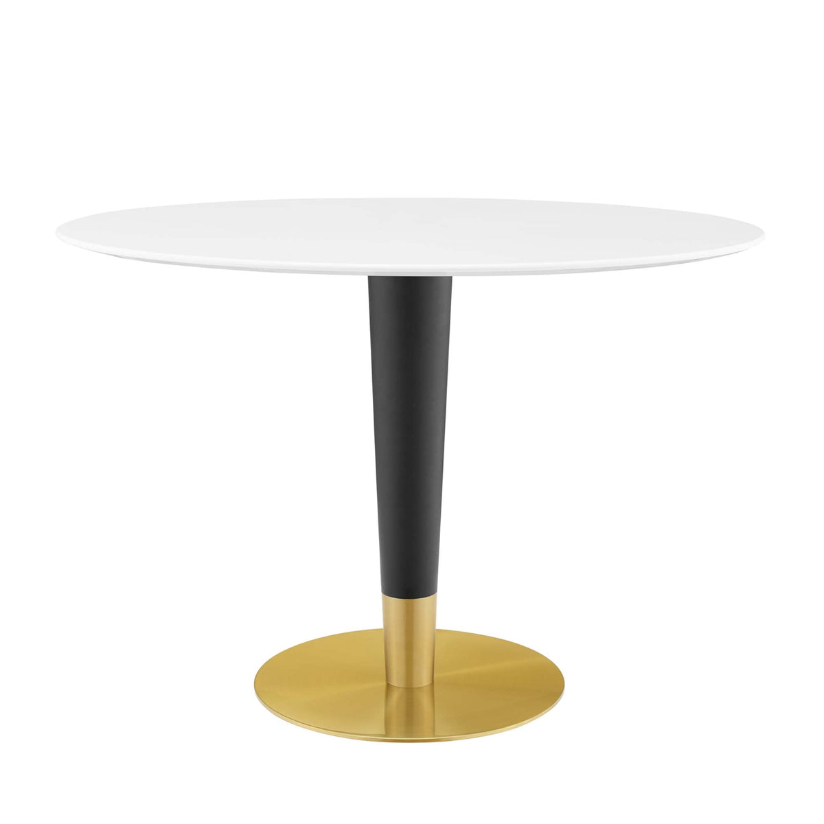 Zinque 42" Oval Dining Table, Gold White