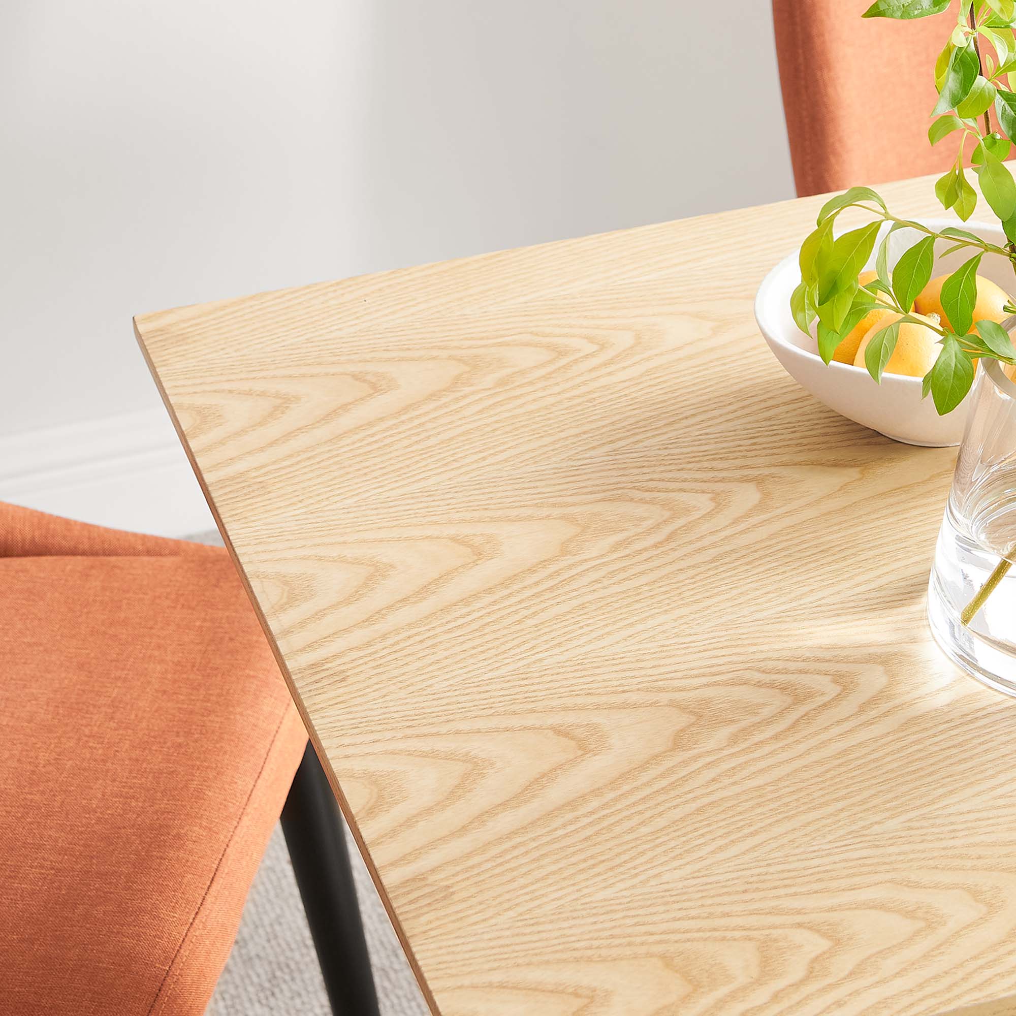 Lippa 24" Square Wood Dining Table, White Natural