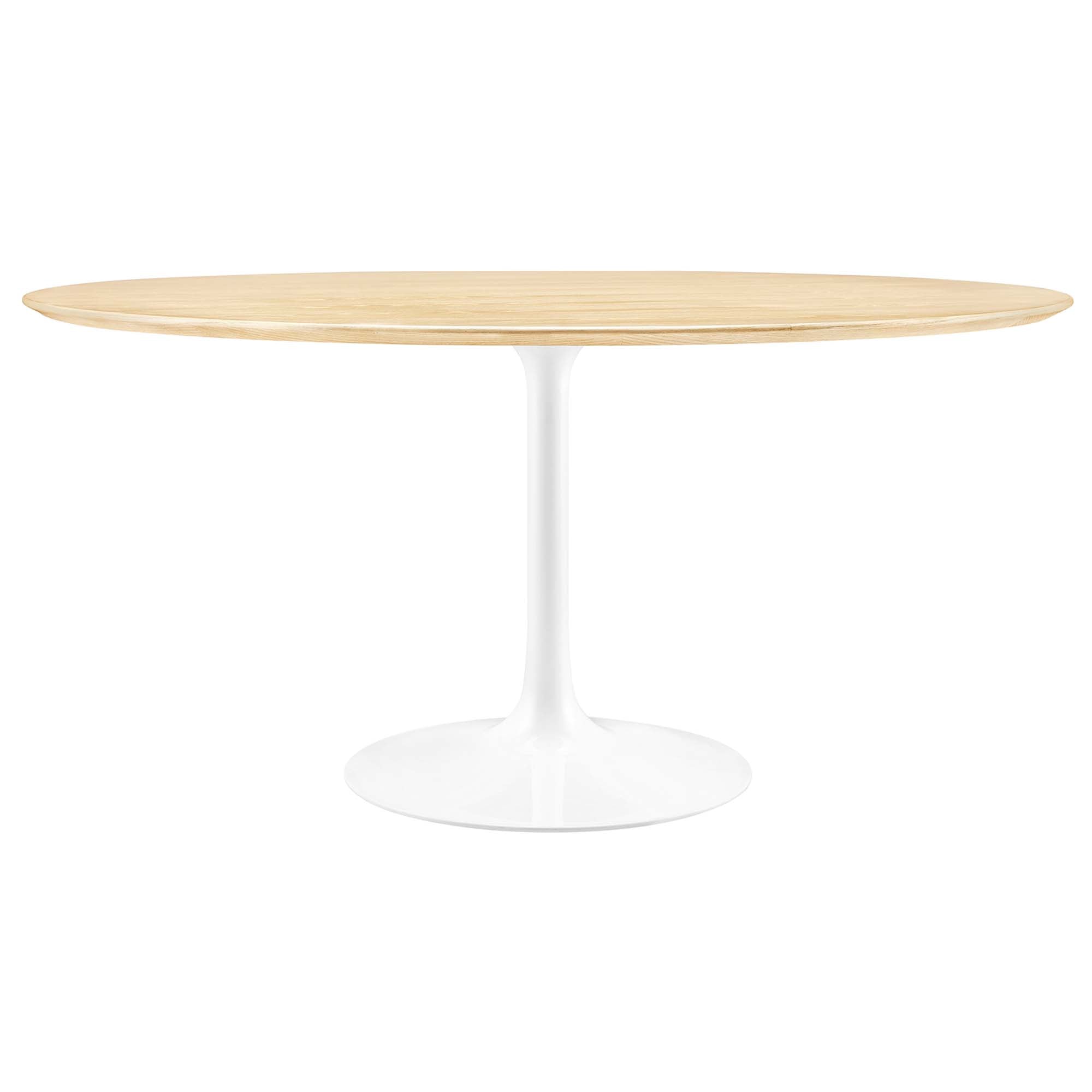 Lippa 60" Round Wood Dining Table, White Natural