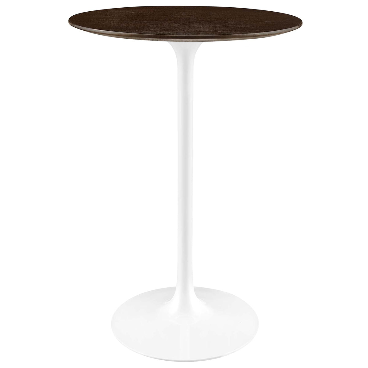 Lippa 28" Round Wood Bar Table, White Cherry Walnut