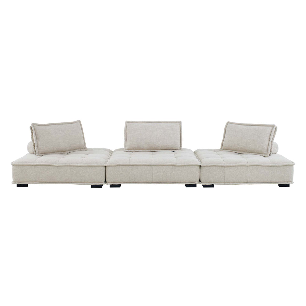 Saunter 3-Piece Tufted Fabric Fabric Sofa, Beige