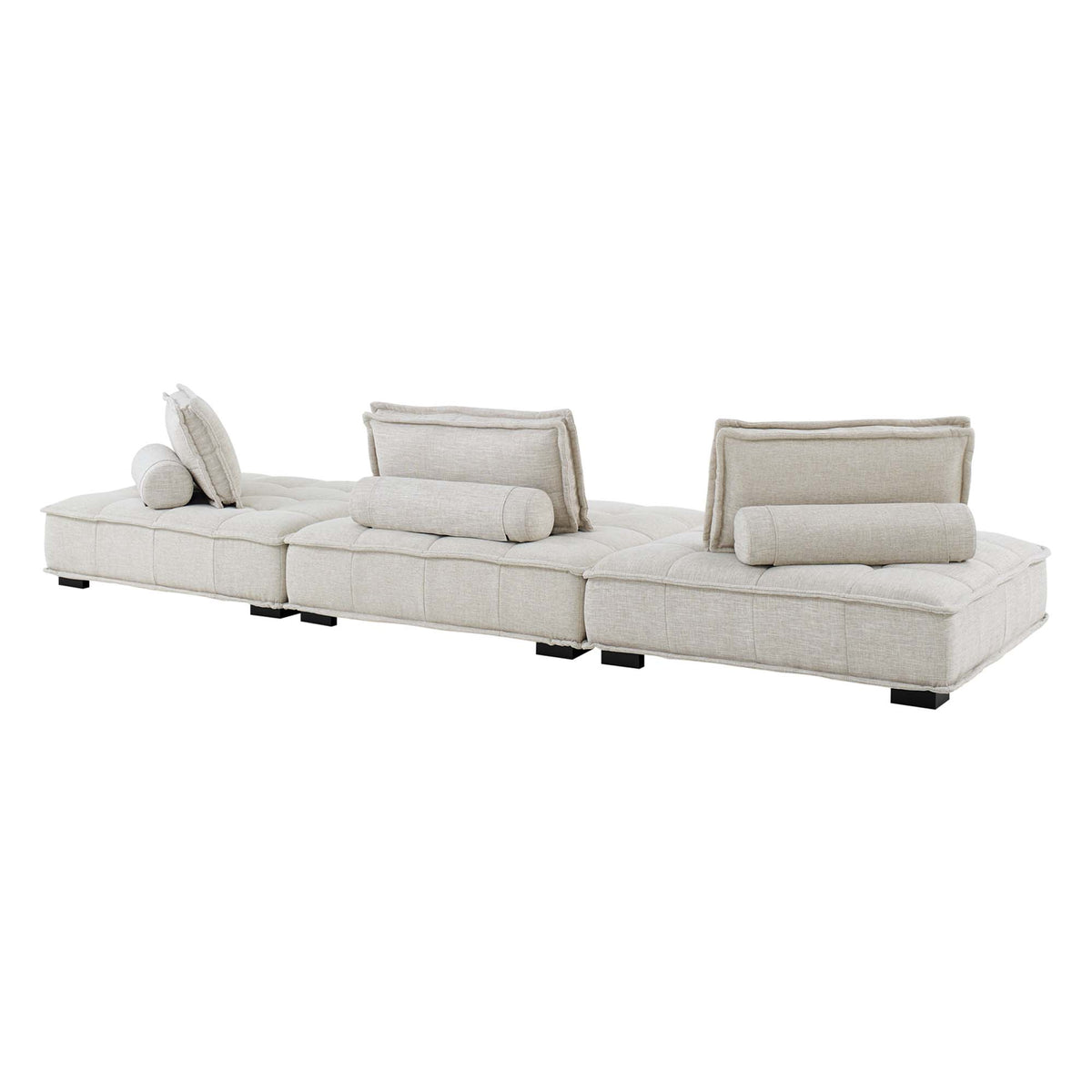 Saunter 3-Piece Tufted Fabric Fabric Sofa, Beige