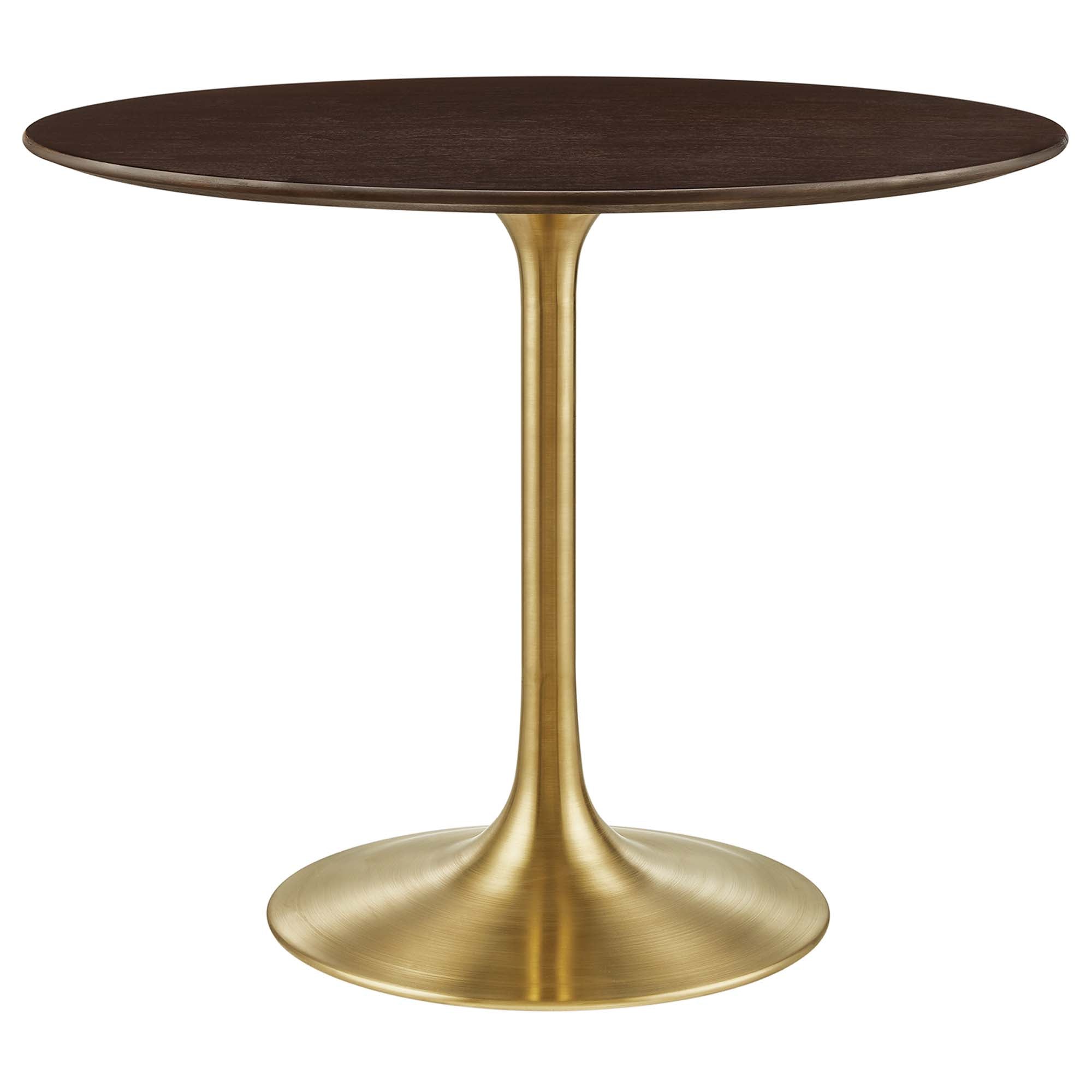 Lippa 36" Round Wood Dining Table, Gold Cherry Walnut