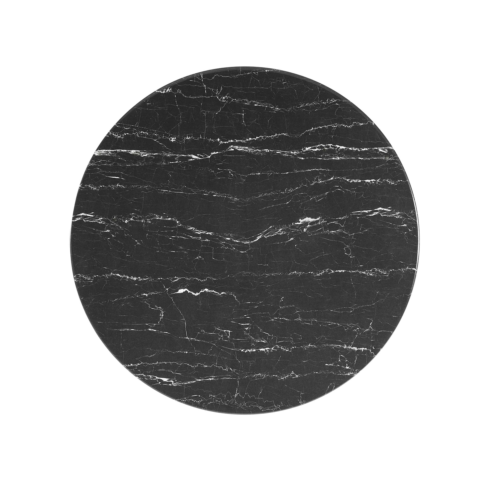 Lippa 36" Round Faux Marble Dining Table, Gold Black