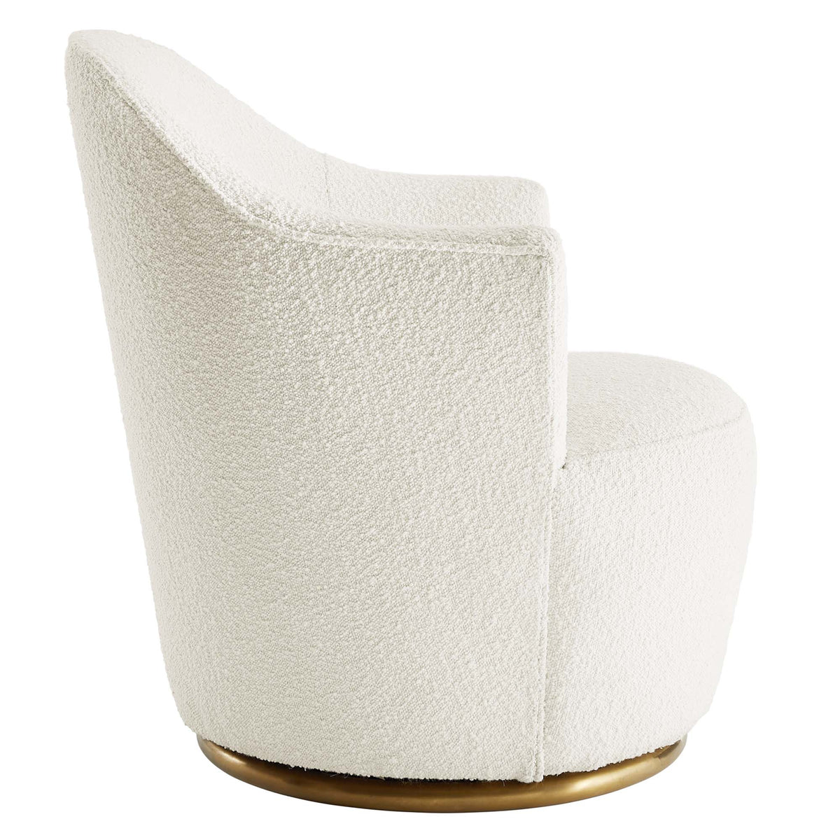 Nora Boucle Upholstered Swivel Chair, White