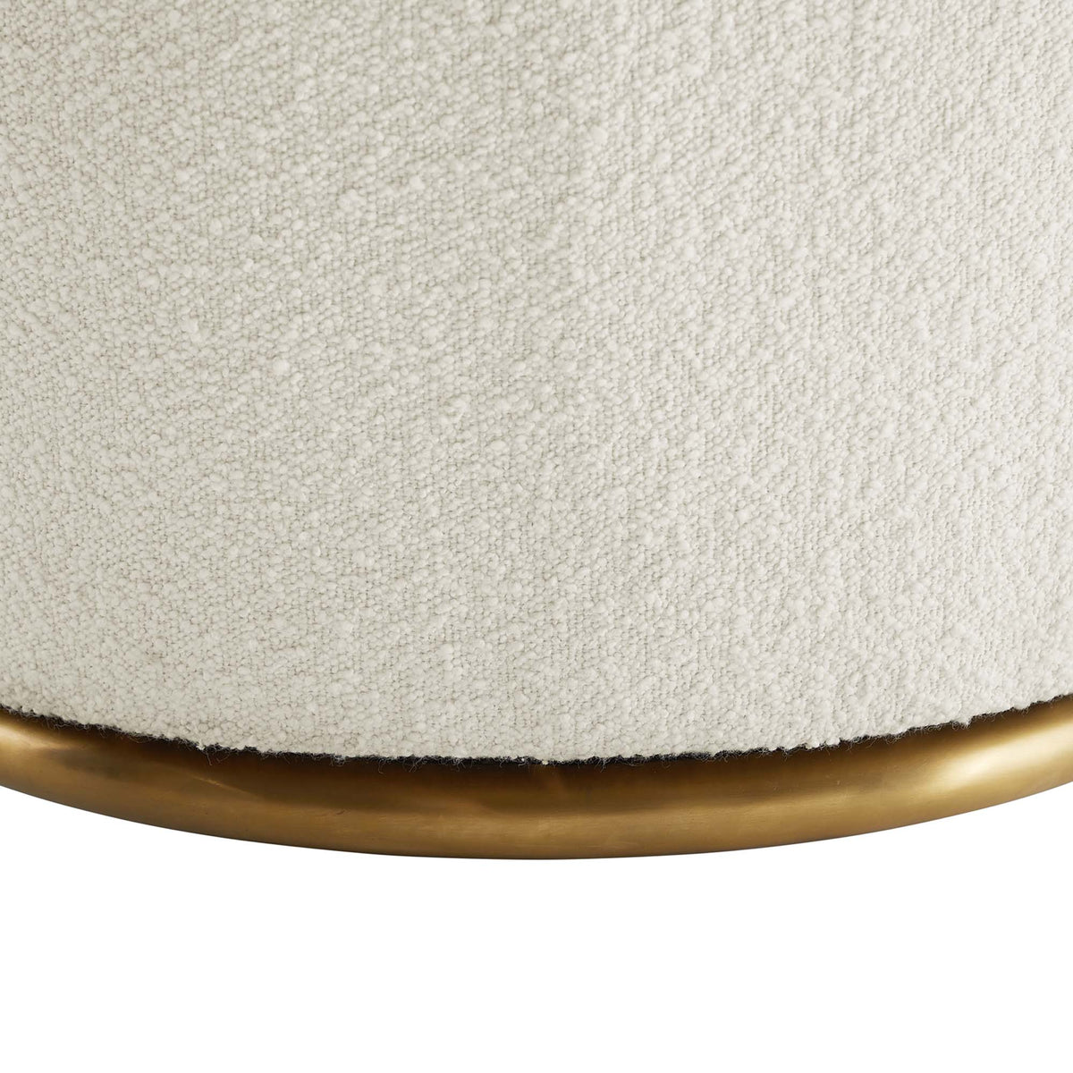 Nora Boucle Upholstered Swivel Chair, White