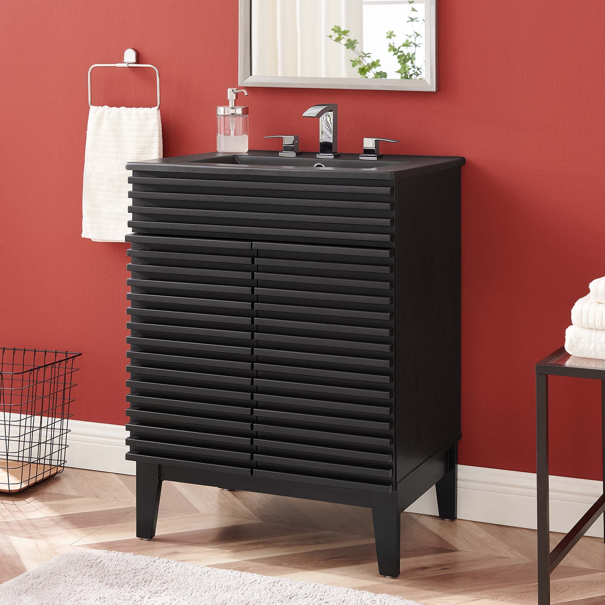 Render 24" Bathroom Vanity, Black Black