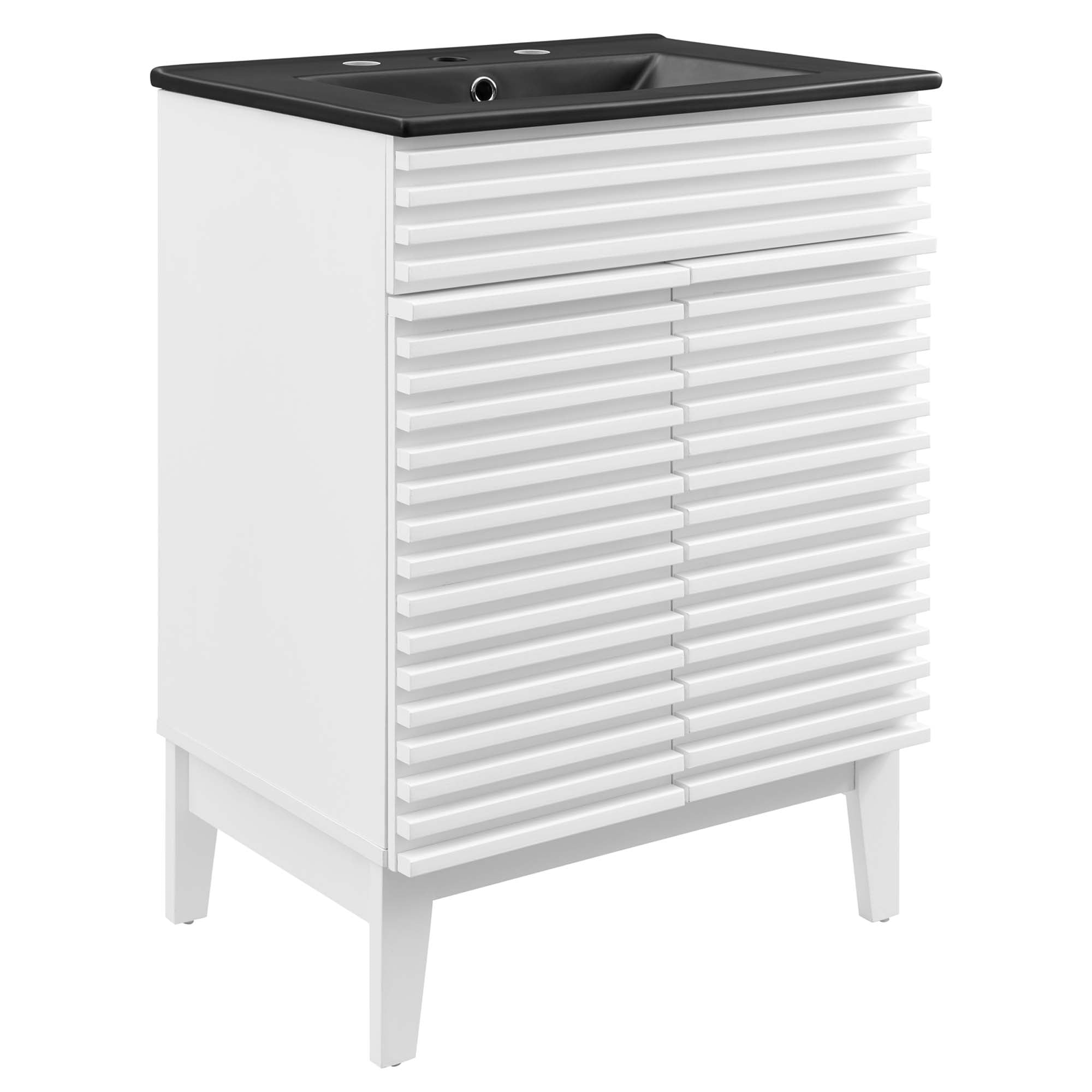 Render 24" Bathroom Vanity, White Black