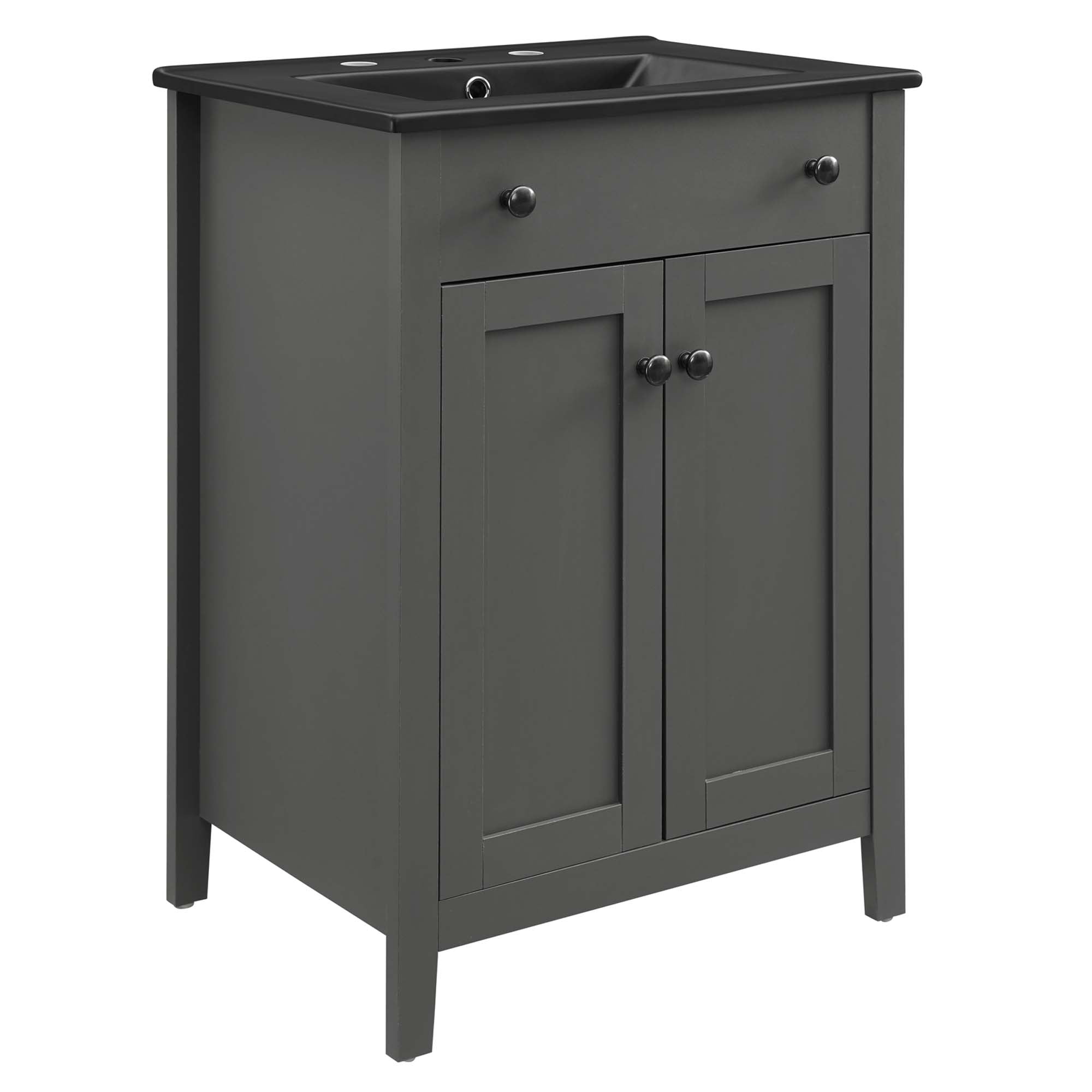 Nantucket 24" Bathroom Vanity, Gray Black