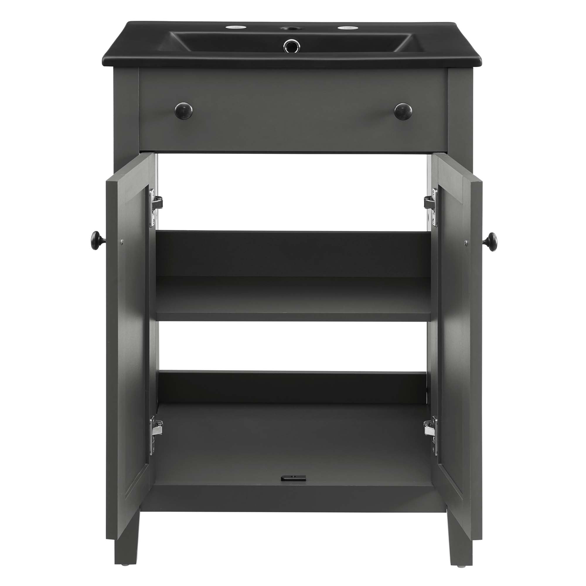 Nantucket 24" Bathroom Vanity, Gray Black