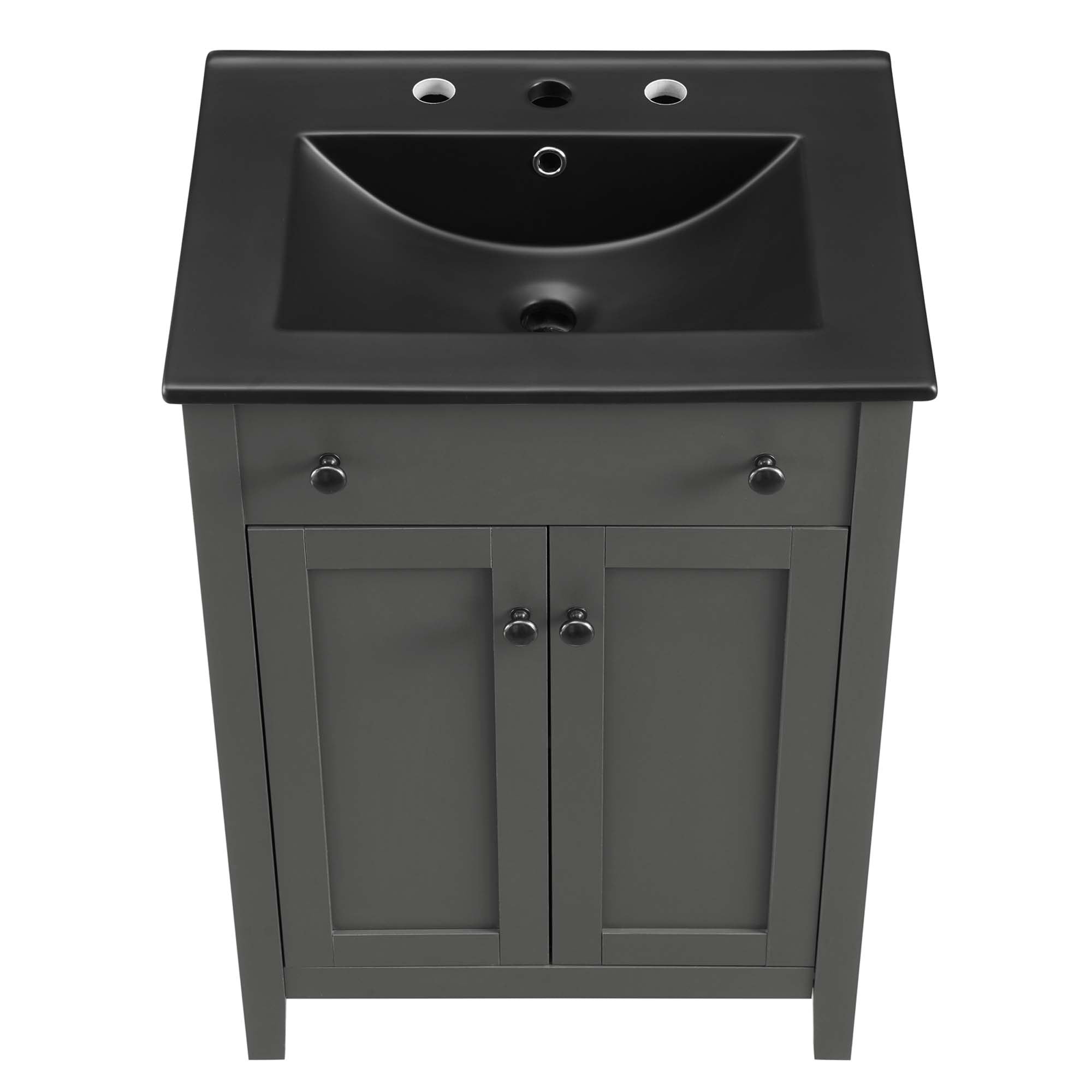 Nantucket 24" Bathroom Vanity, Gray Black