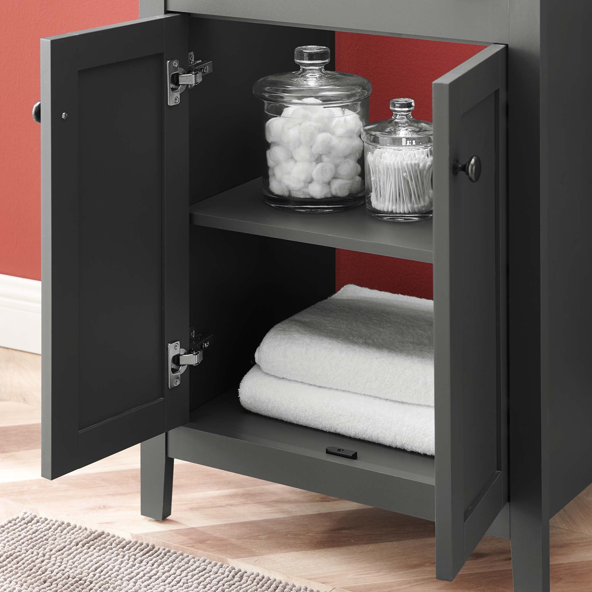 Nantucket 24" Bathroom Vanity, Gray Black