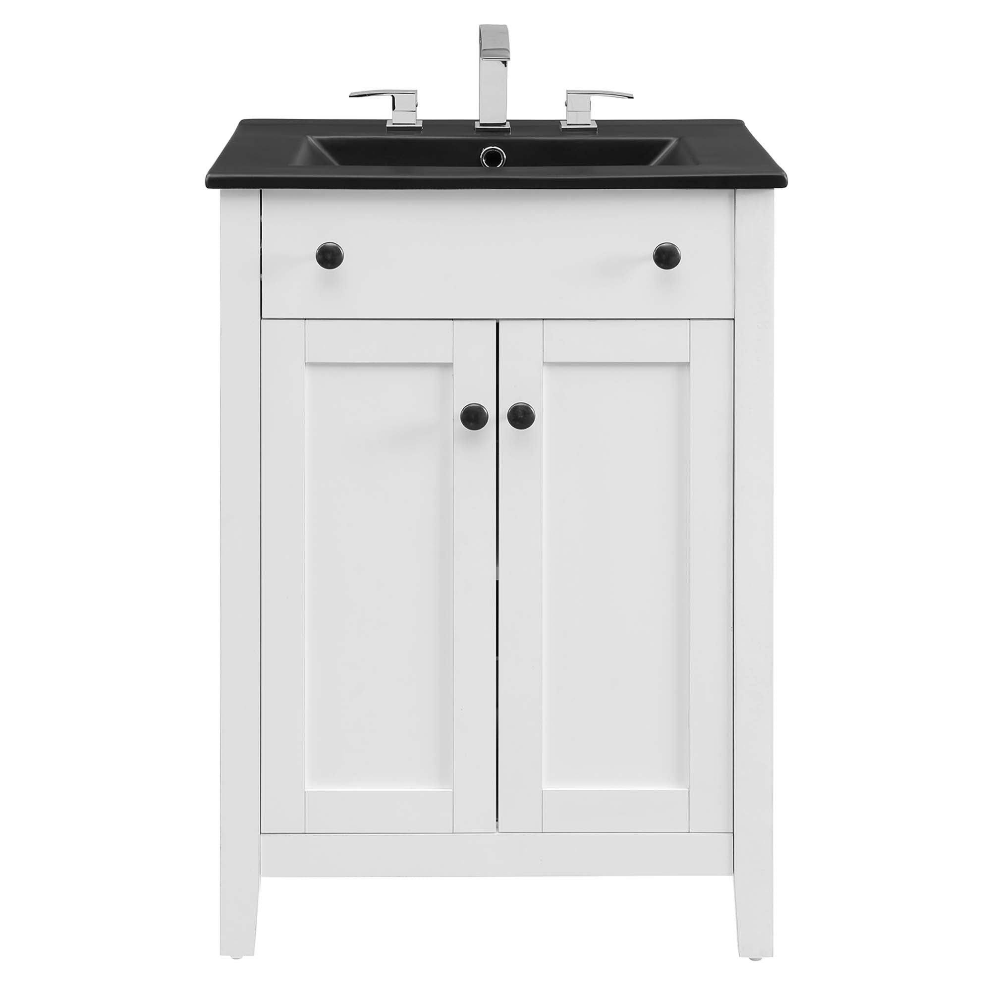 Nantucket 24" Bathroom Vanity, White Black